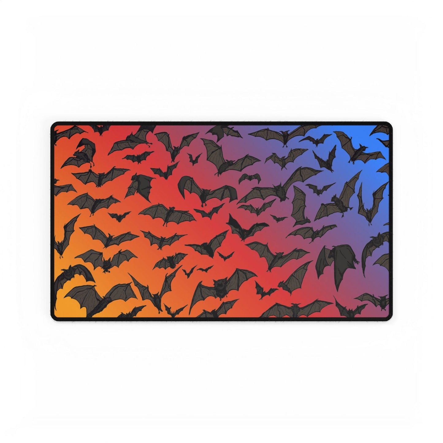 Halloween Gradient Bat Desk Mat — Large Gaming Mousepad and Card Playing Mat