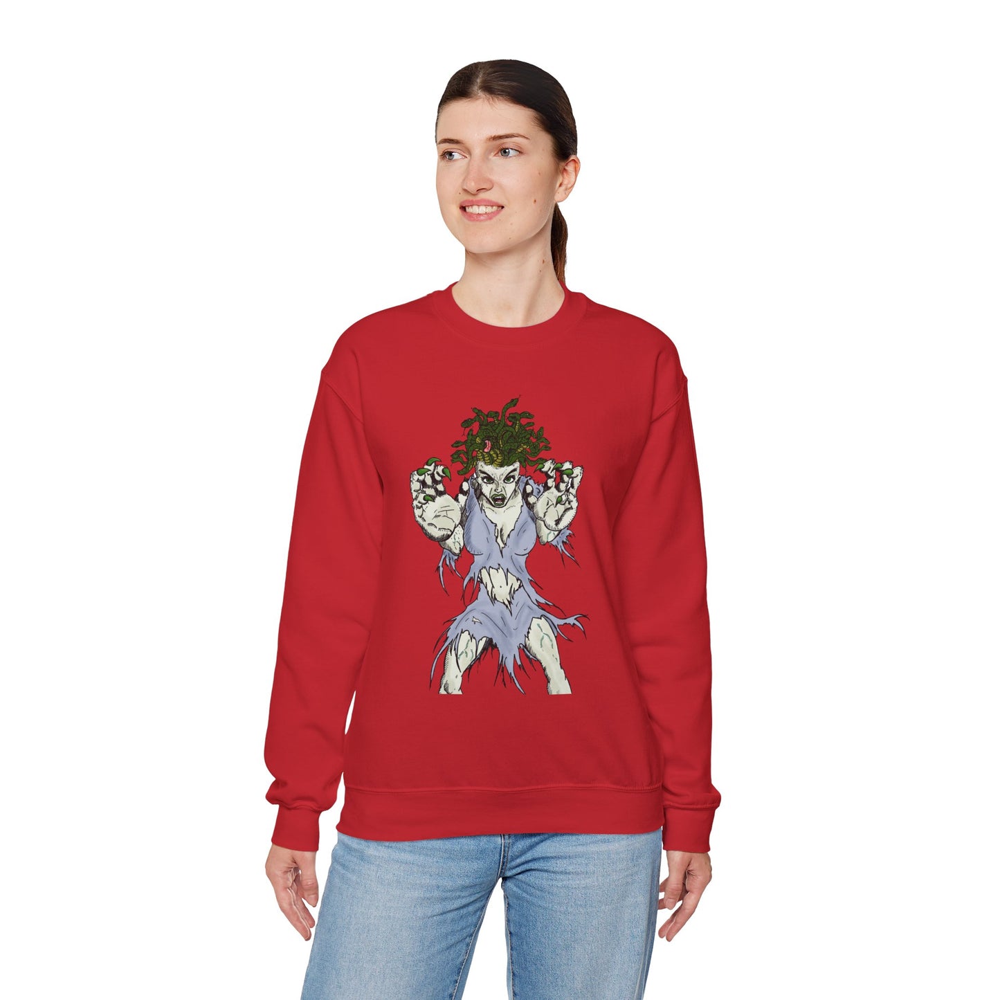 Medusa Inspired Unisex Heavy Blend Crewneck Sweatshirt