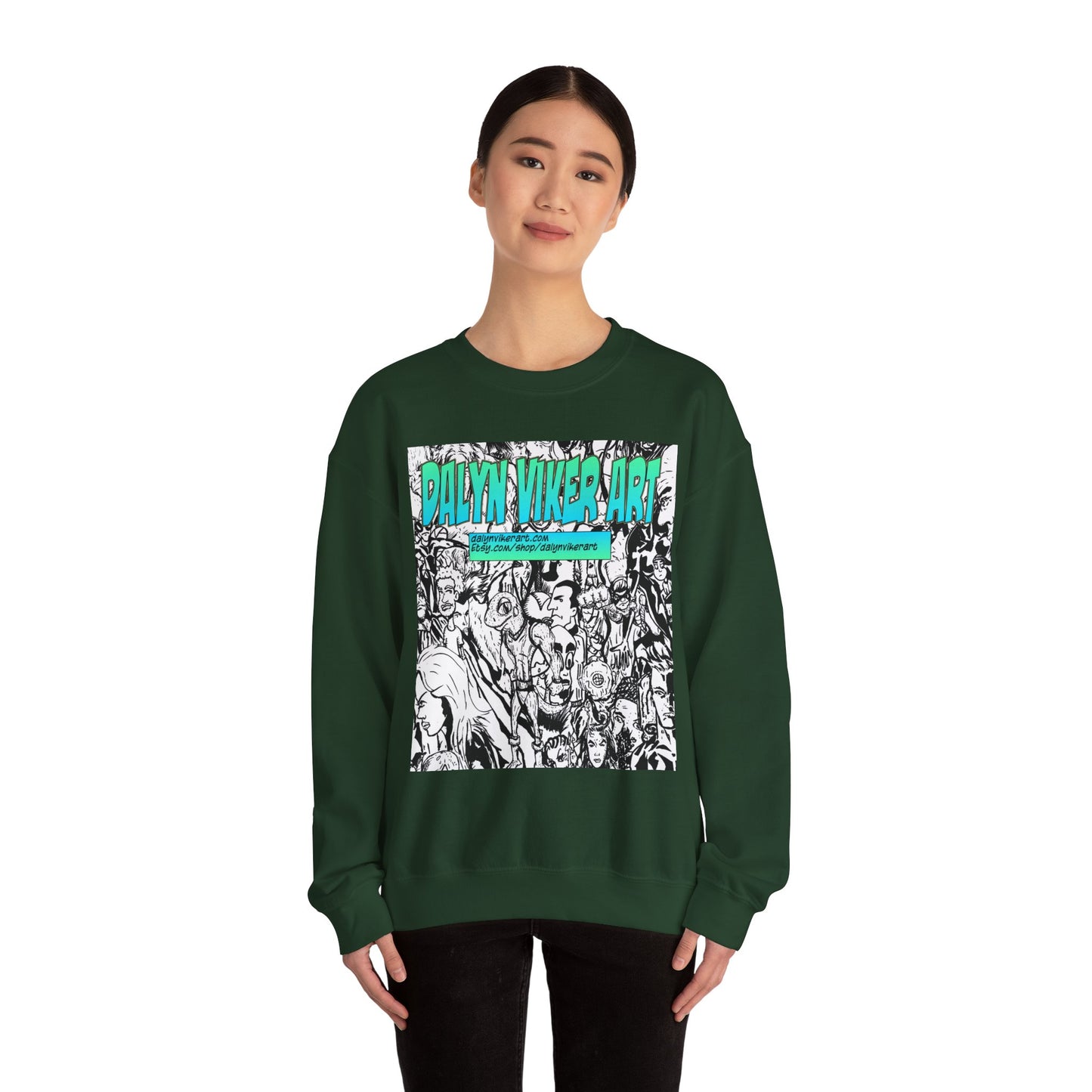Graphic Art Crewneck Sweatshirt - Dalyan Viker Art Edition
