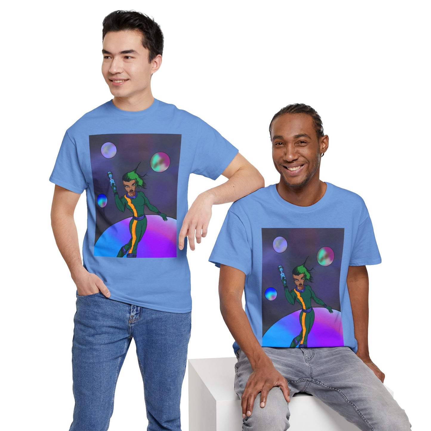 Cosmic Hero Vibe Tee - Unisex Heavy Cotton Tee, Space Art Shirt, Retro Sci-Fi T-Shirt, Gift for Space Lovers, Unique Graphic Tee