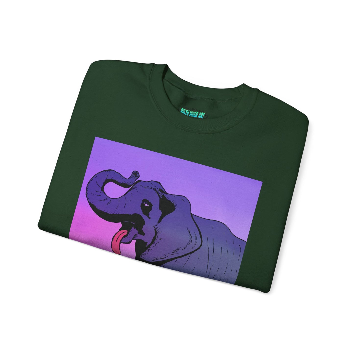 Elephant Art Unisex Crewneck Sweatshirt – Vibrant and Cozy Statement Piece