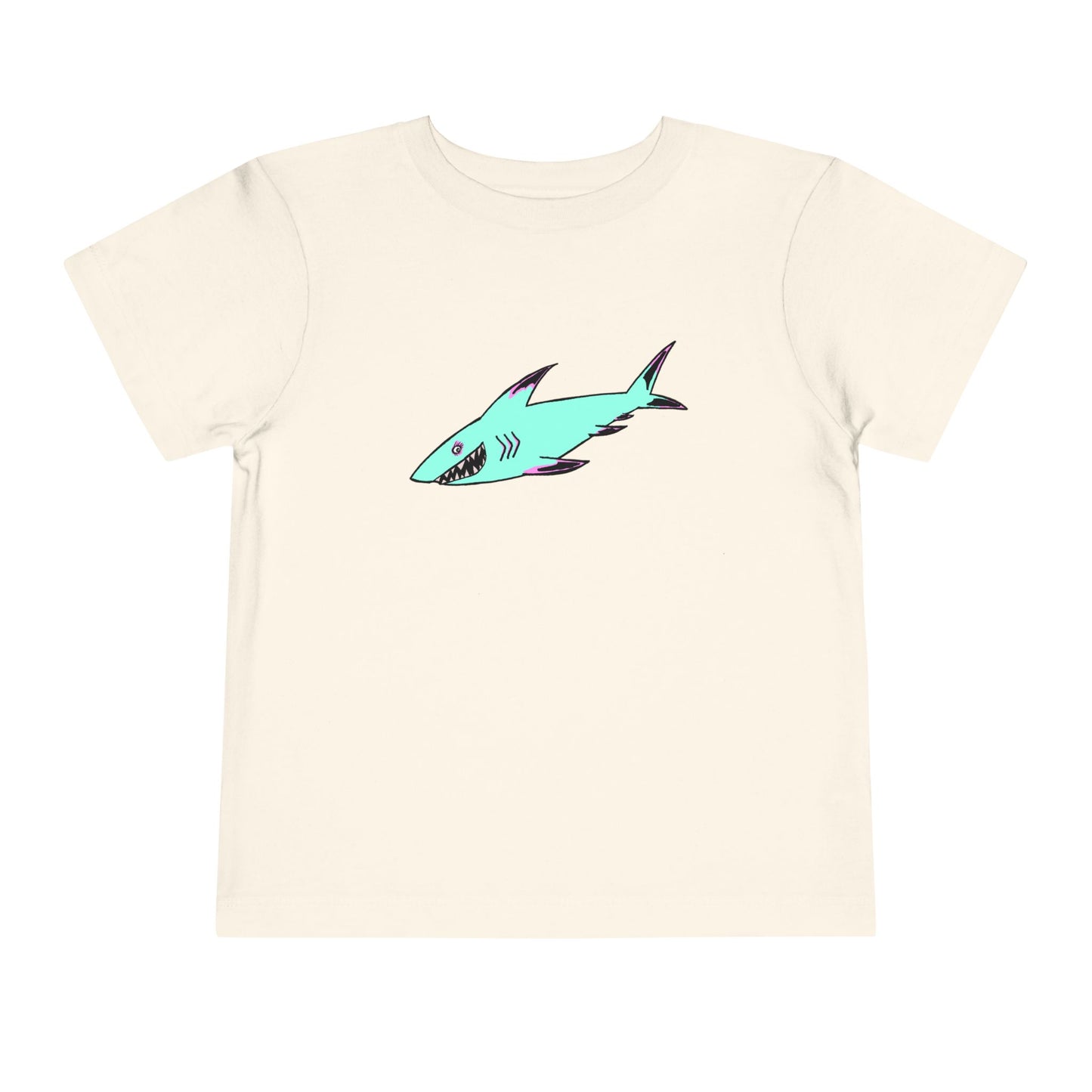 Toddler Tee — Cute Teal Shark Graphic Kids T‑Shirt