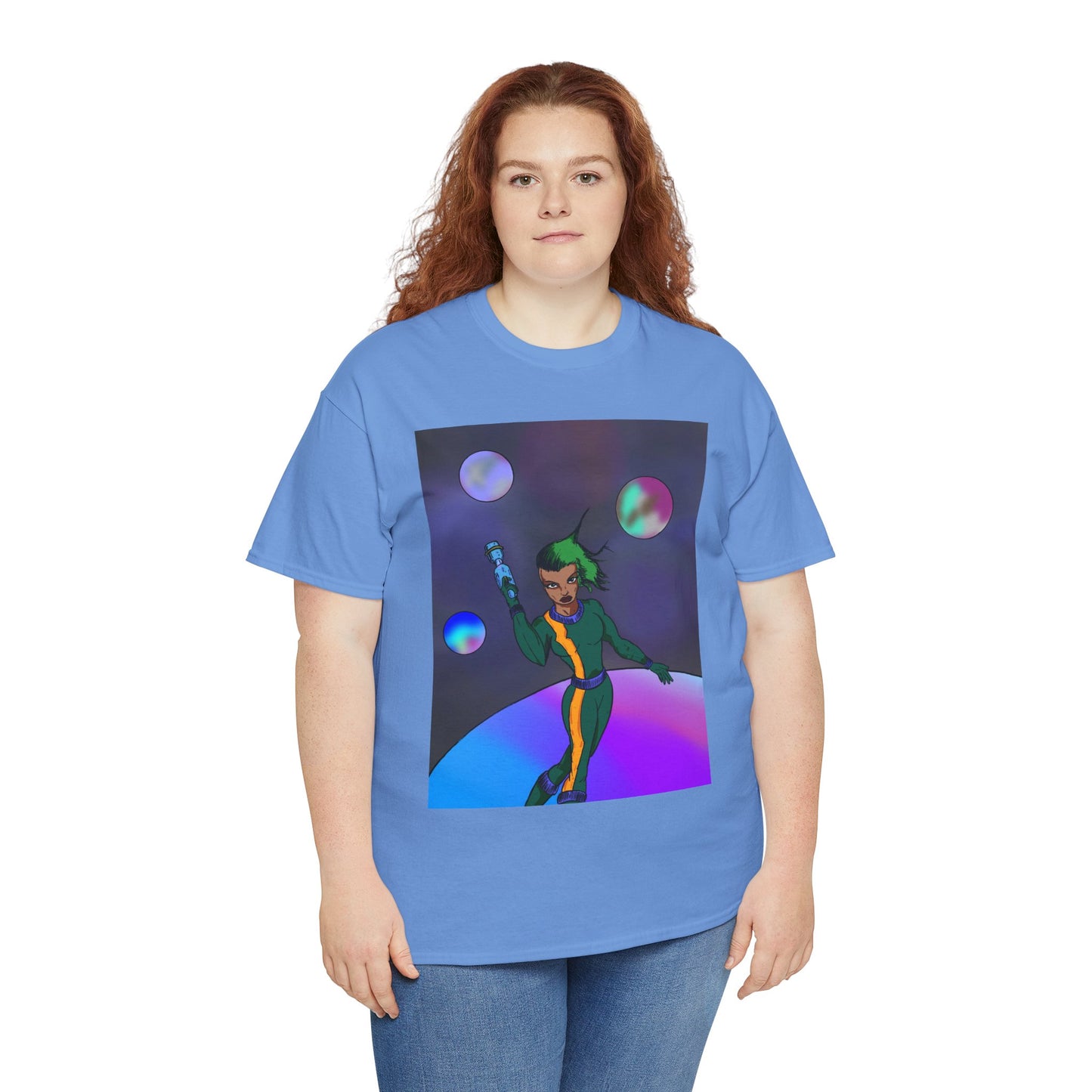 Cosmic Hero Vibe Tee - Unisex Heavy Cotton Tee, Space Art Shirt, Retro Sci-Fi T-Shirt, Gift for Space Lovers, Unique Graphic Tee