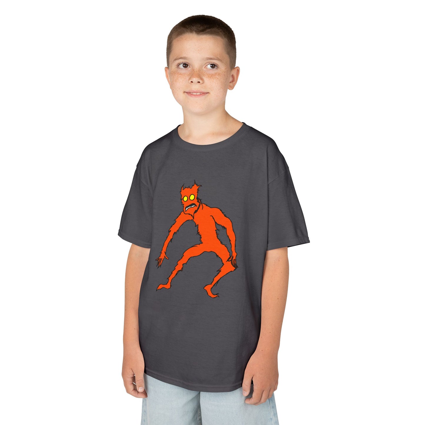 Kids Fire Monster Tee - Fun and Spooky Cotton T-Shirt for Kids