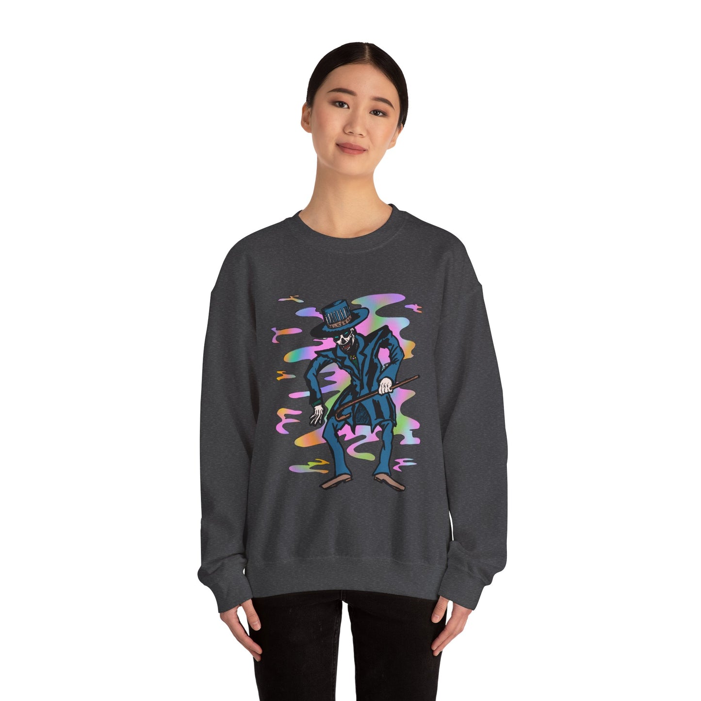 Vibrant Voodoo Graphic Crewneck Sweatshirt - Unisex Halloween Vibe