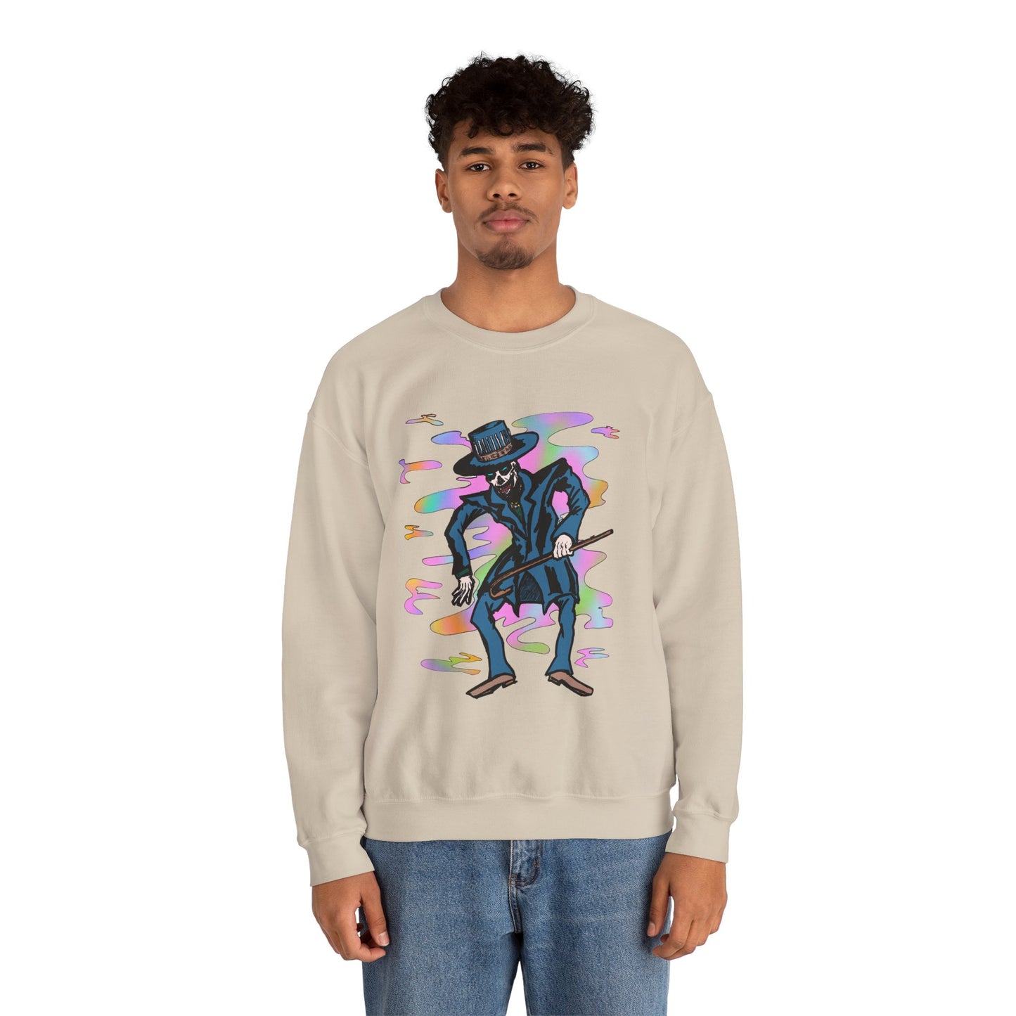 Vibrant Voodoo Graphic Crewneck Sweatshirt - Unisex Halloween Vibe