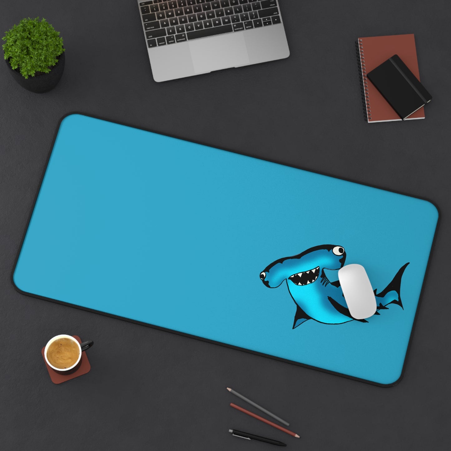 Funny Shark Desk Mat - Ocean Themed Office Accessory