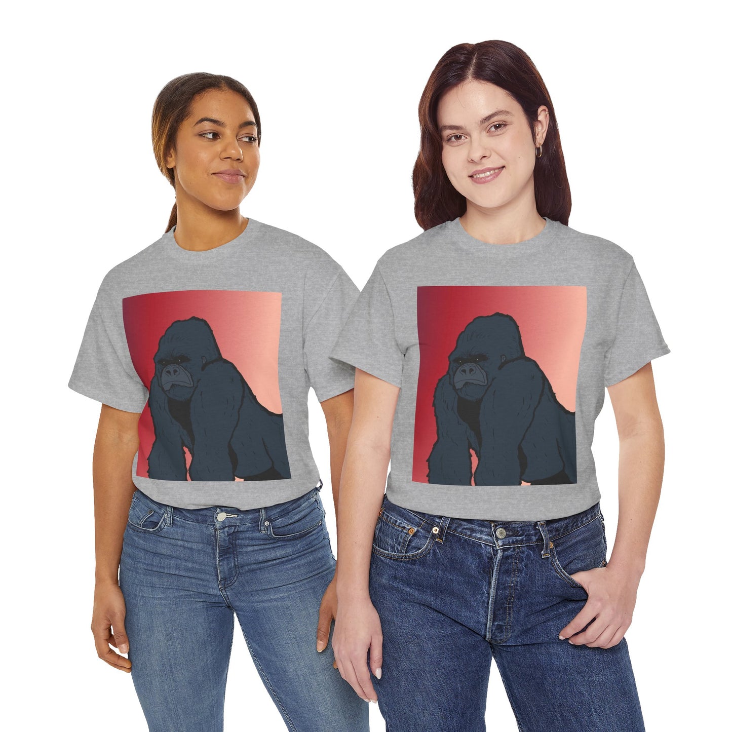 Gorilla Graphic Tee — Vintage Sunset Primate Illustration Shirt
