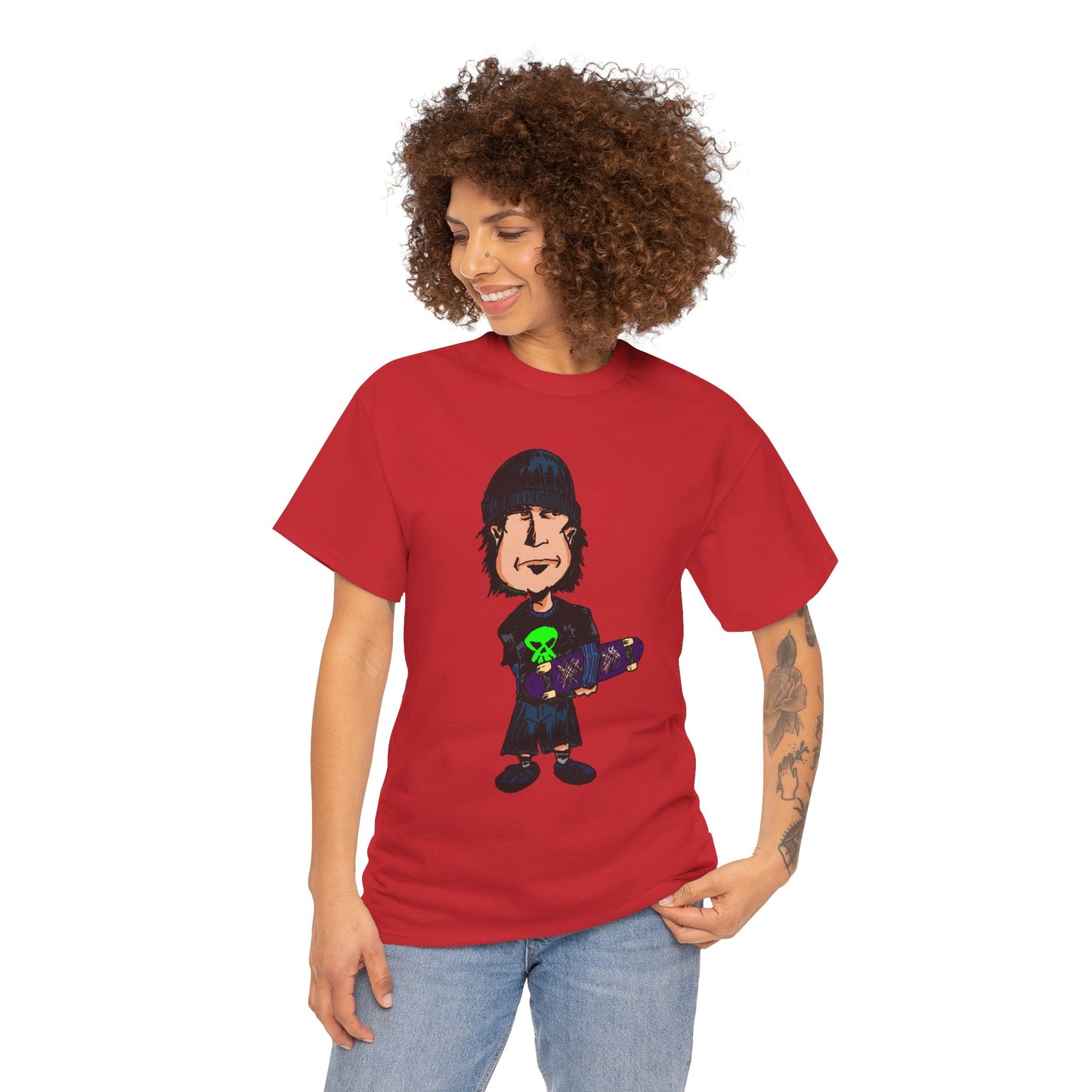 Rude Skater Dude - Skate Punk Cartoon Tee – Boy with Skateboard Graphic Shirt