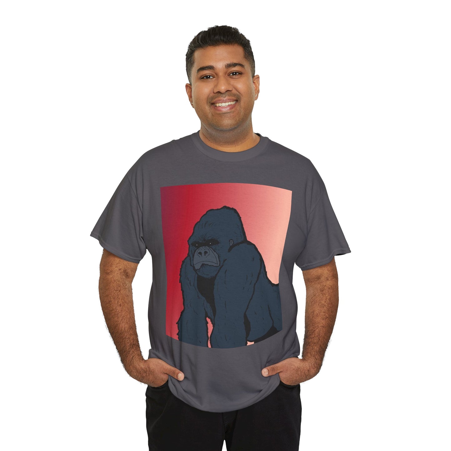Gorilla Graphic Tee — Vintage Sunset Primate Illustration Shirt
