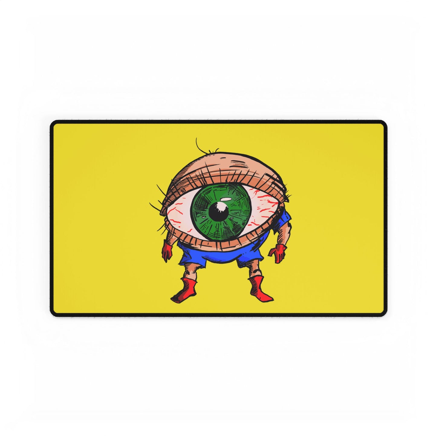 Terrif-EYE-ing Desk Mat — Bold Yellow Gaming/Work Mousepad and Card Playing Mat