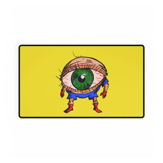 Terrif-EYE-ing Desk Mat — Bold Yellow Gaming/Work Mousepad and Card Playing Mat