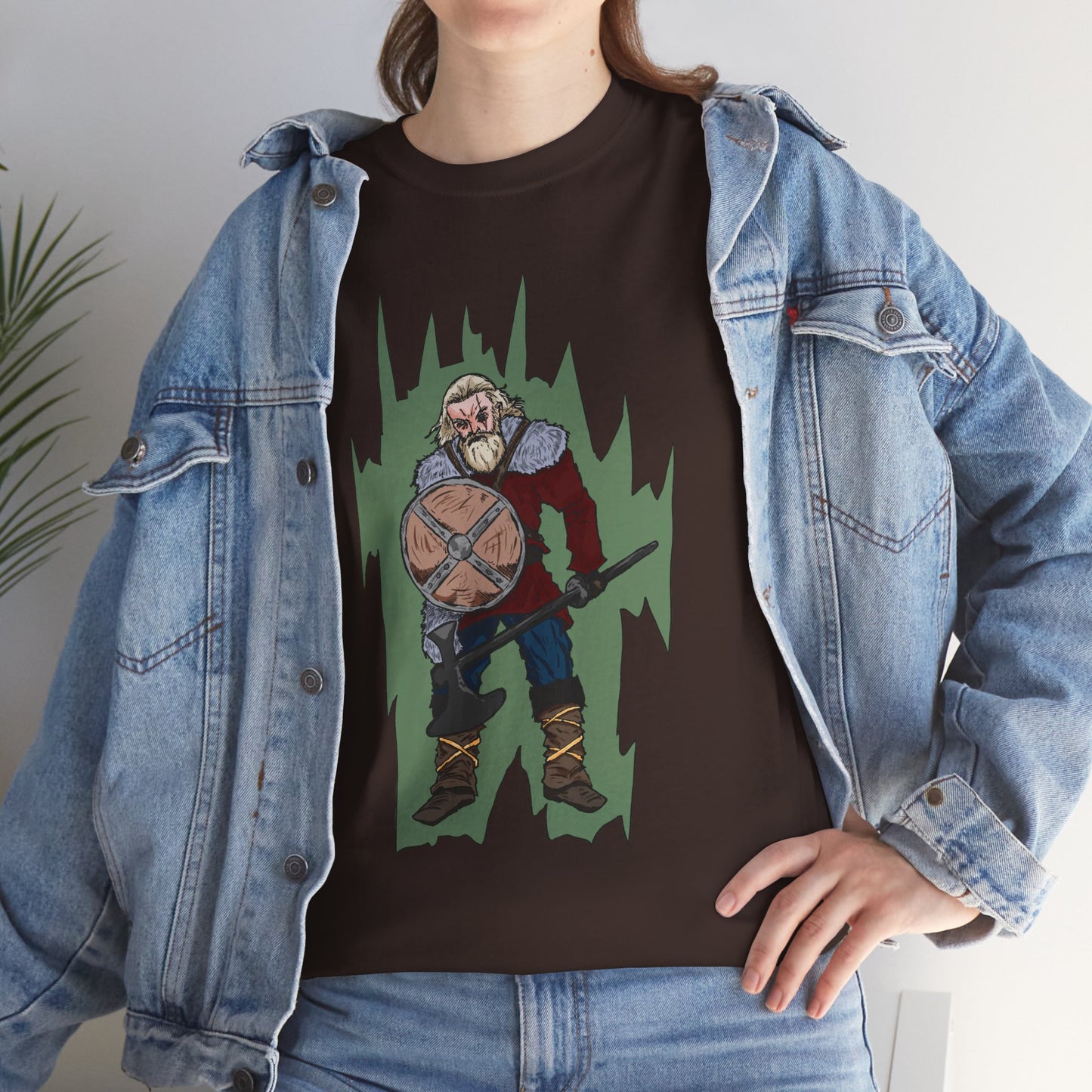 Epic Warrior Graphic Tee, Unisex Heavy Cotton Shirt, Casual Wear, Gamer Gift, Medieval Art Clothing, Battle Theme Fashion