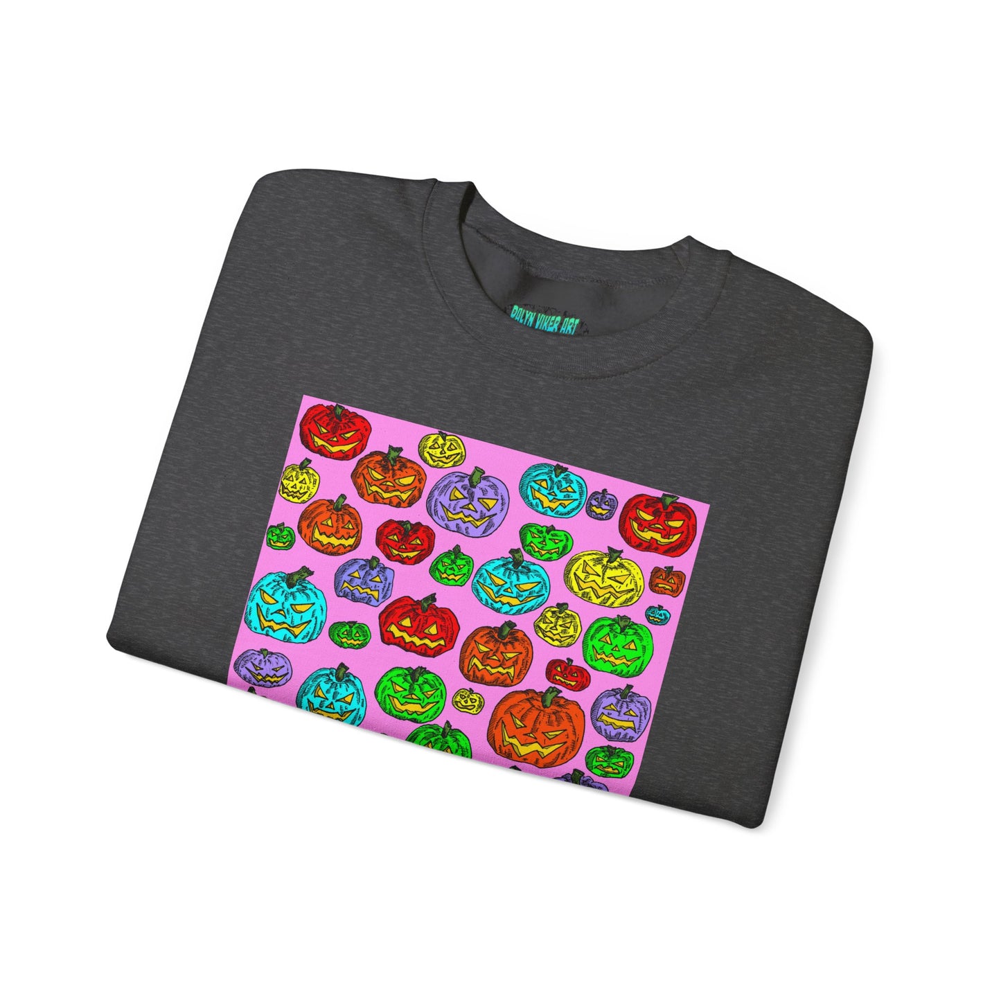 Colorful Pumpkin Crewneck Sweatshirt for Fall Celebrations