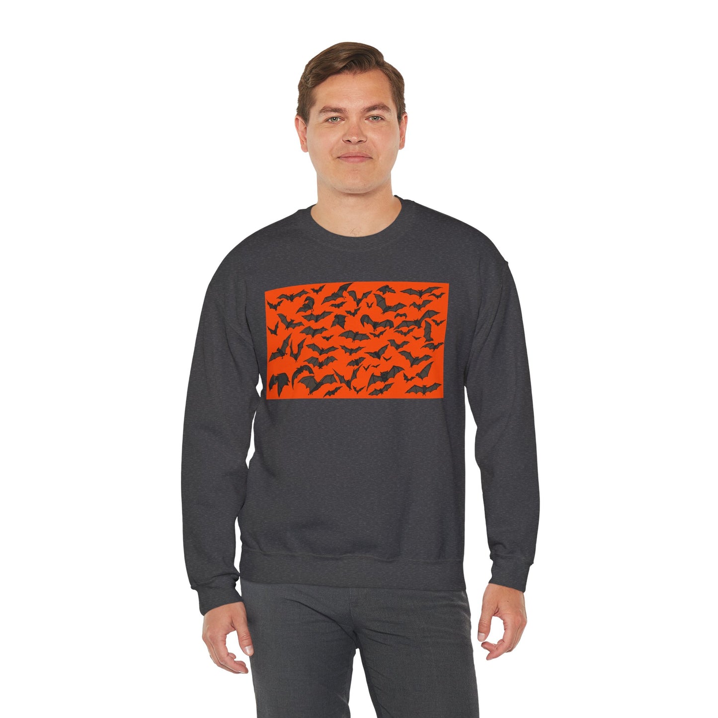 Halloween Bat Print Crewneck Sweatshirt