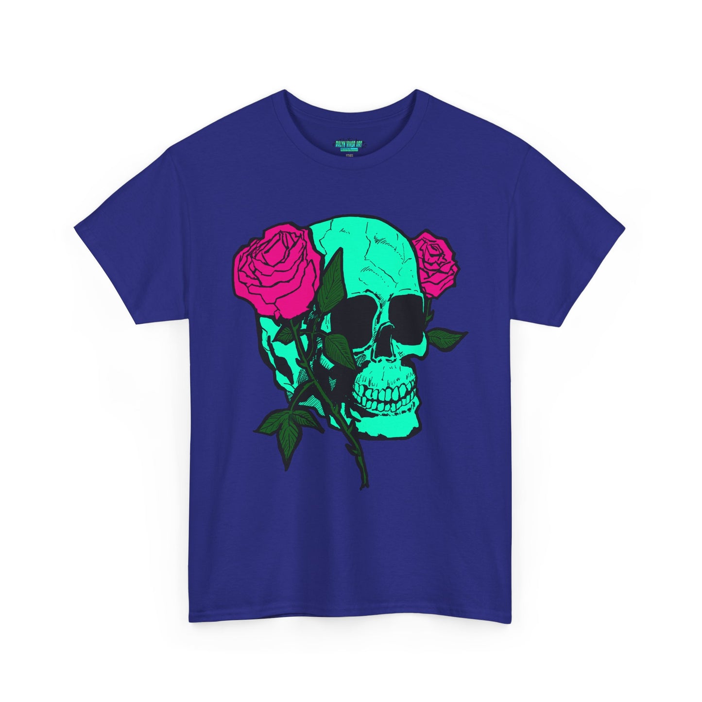 Edgy Skull & Roses Unisex Heavy Cotton Tee - Graphic T-Shirt for Alternative Fashion Lovers