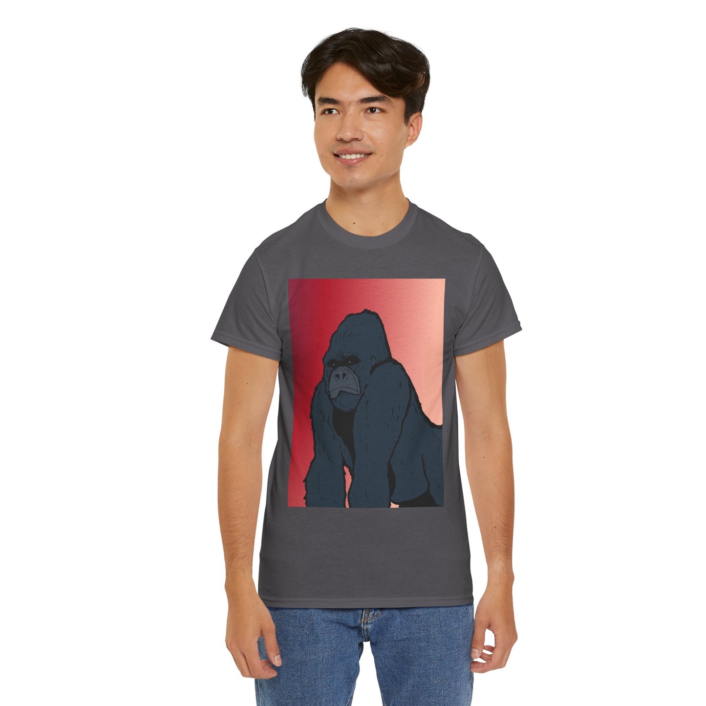 Gorilla Graphic Tee — Vintage Sunset Primate Illustration Shirt