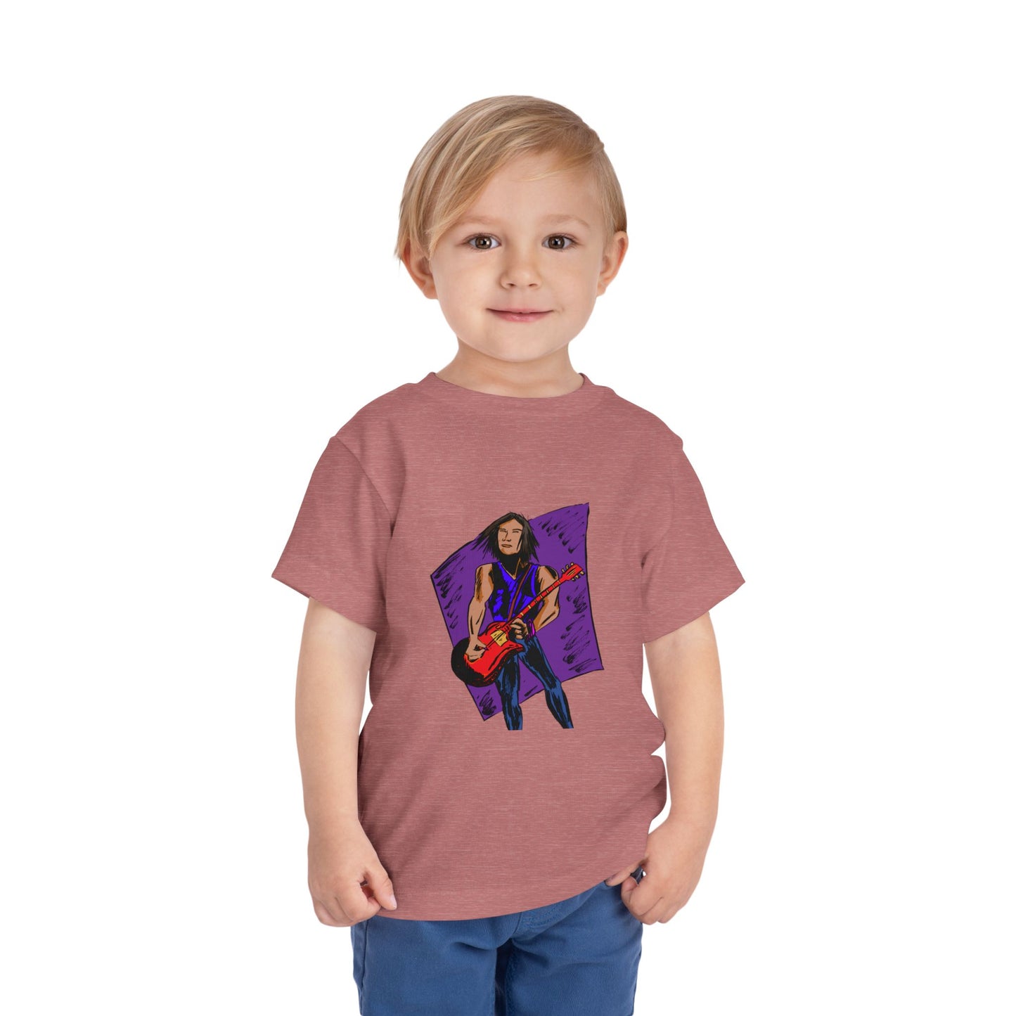 Toddler Tee — Rock Star Guitarist Graphic Kids Shirt