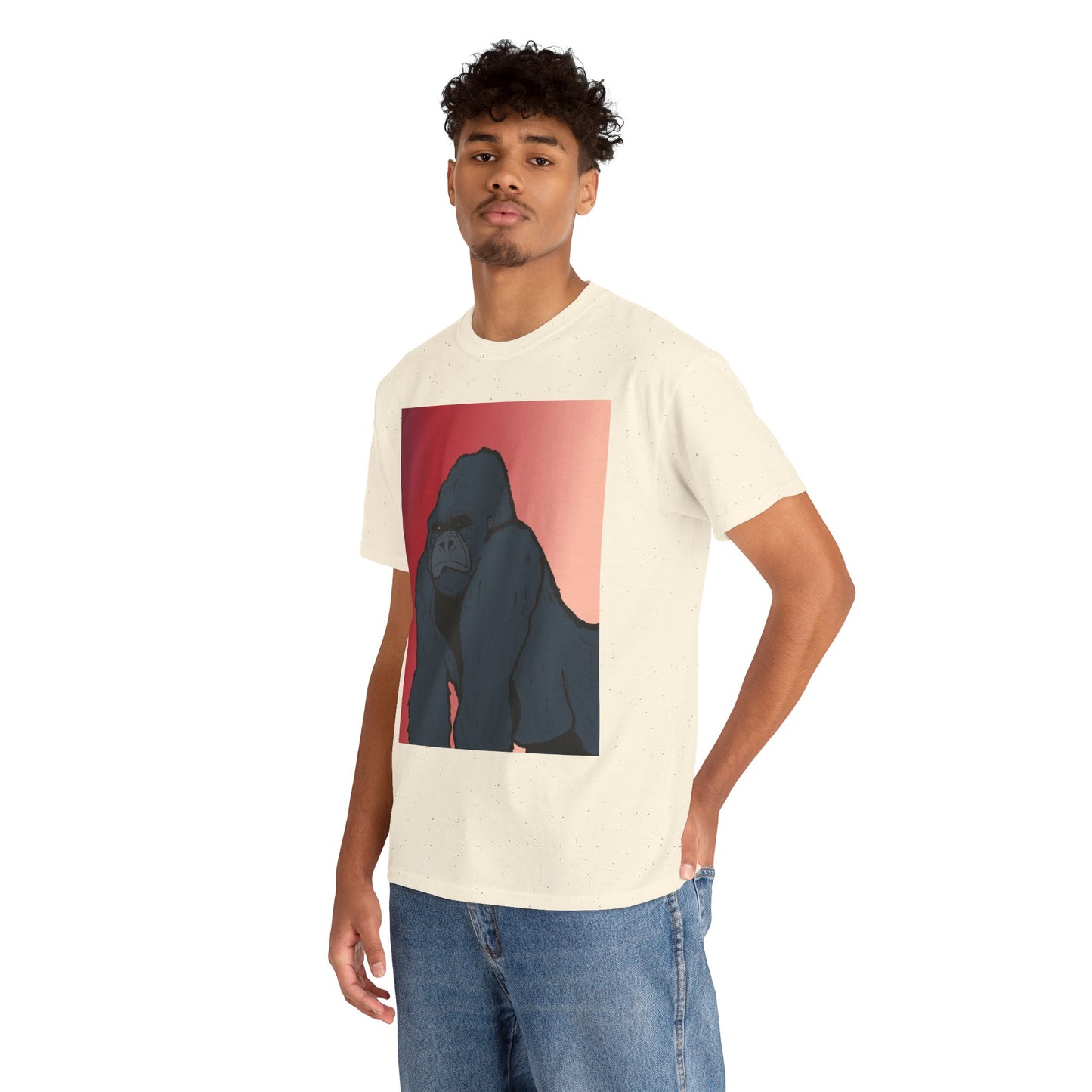 Gorilla Graphic Tee — Vintage Sunset Primate Illustration Shirt