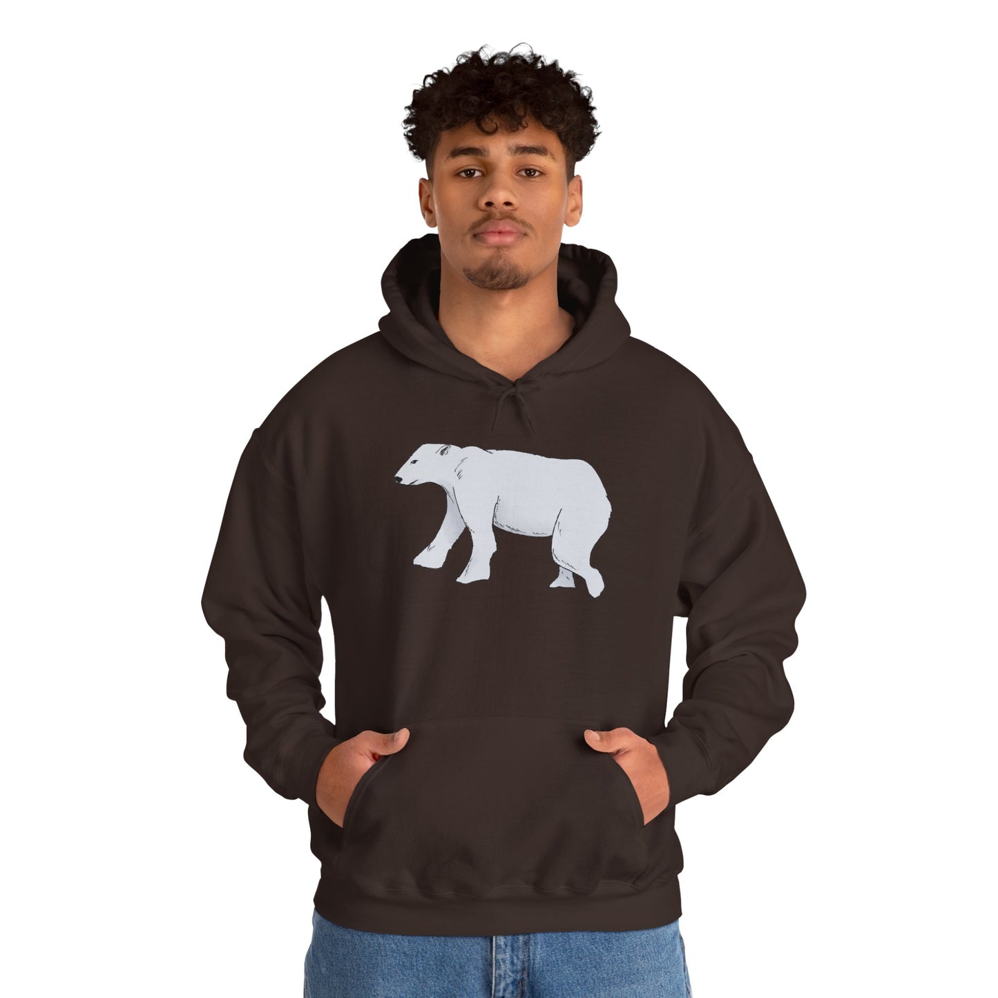 Cozy Polar Bear Hoodie - Warm Winter Fashion, Unisex Sweatshirt, Gift for Animal Lovers, Perfect for Cold Days, Cute Outdoor Wear