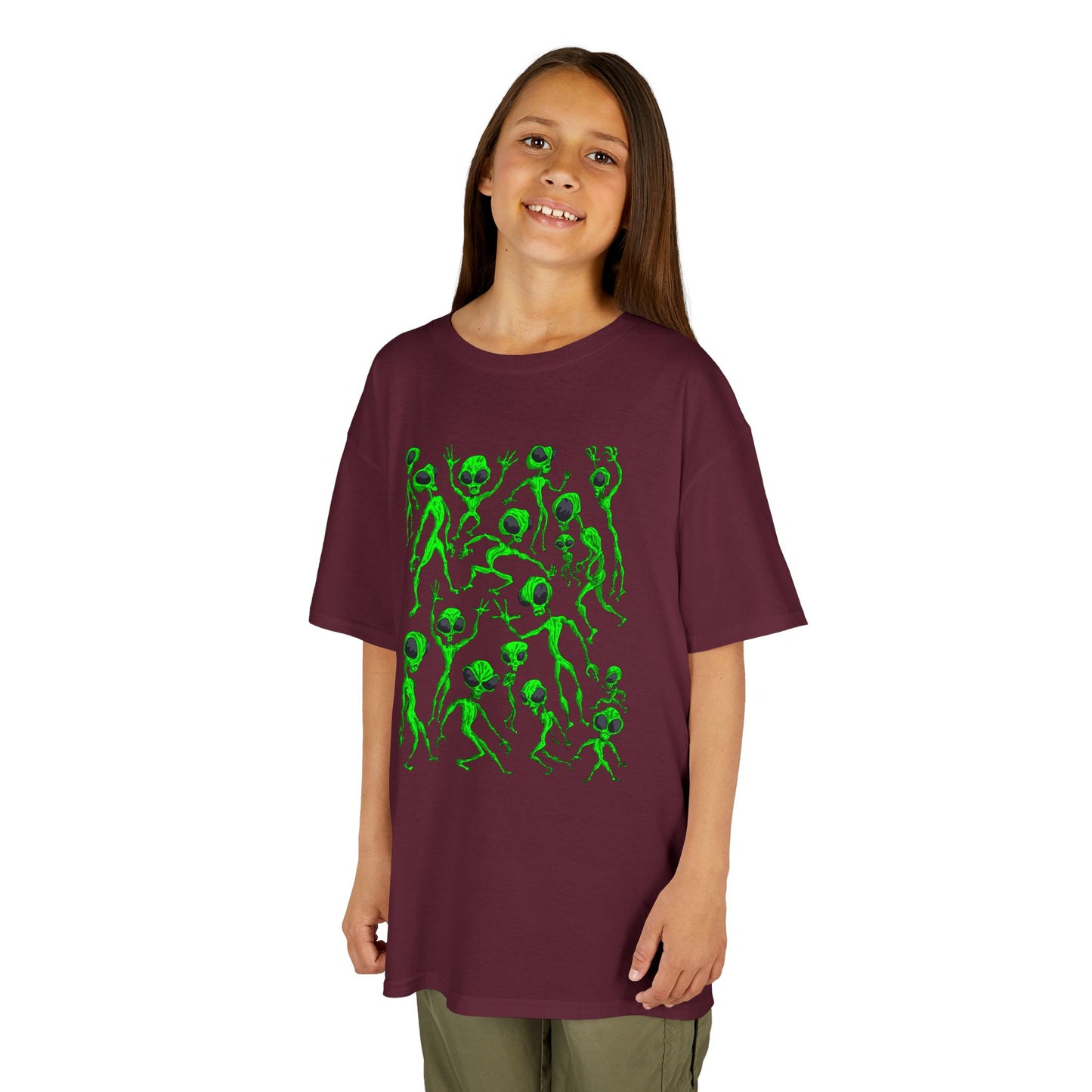 Kids Alien Dance Party T‑Shirt — Fun Green Alien Graphic Tee for Children