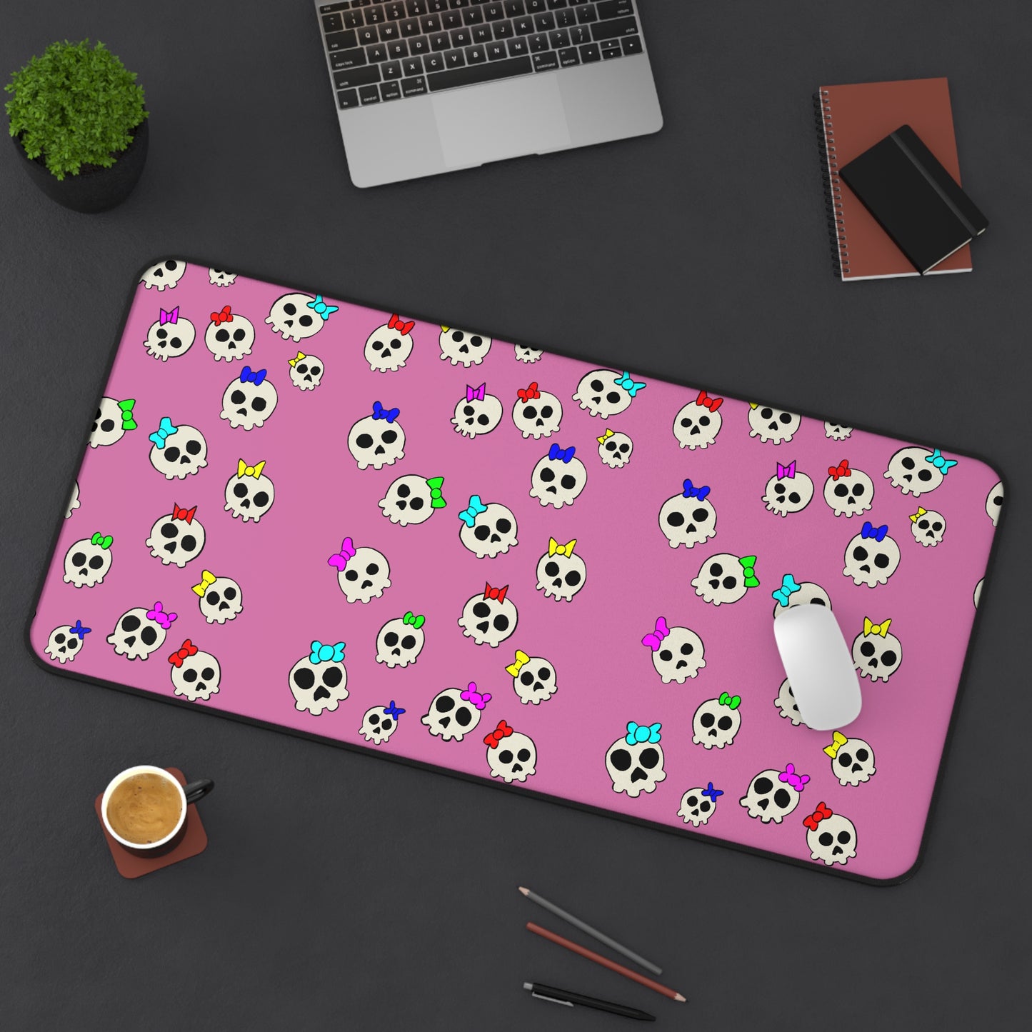 Delightfully Cute Skulls Desk Mat