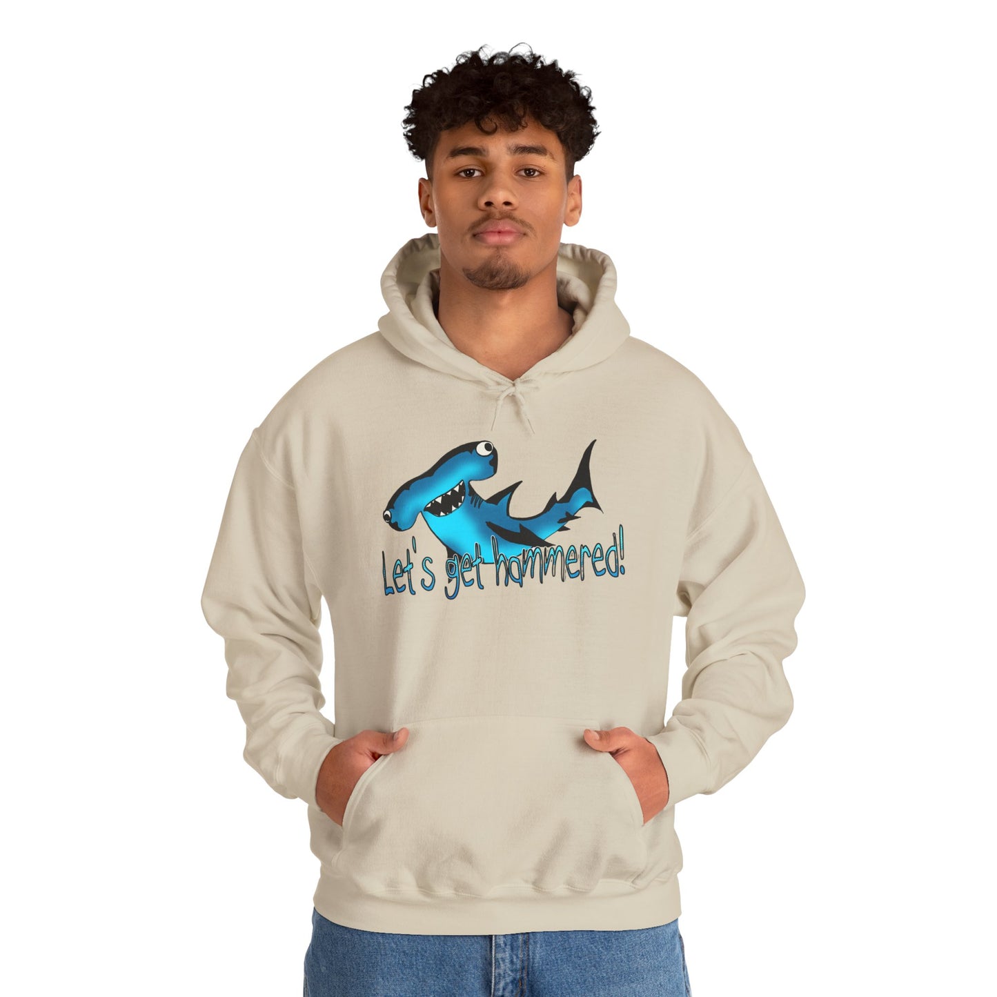 Let's Get Hammered Shark-Themed Unisex Hoodie: Let's Get Fin-tastic, Casual Wear, Gift for Ocean Lovers, Beach Party, Summer Fun