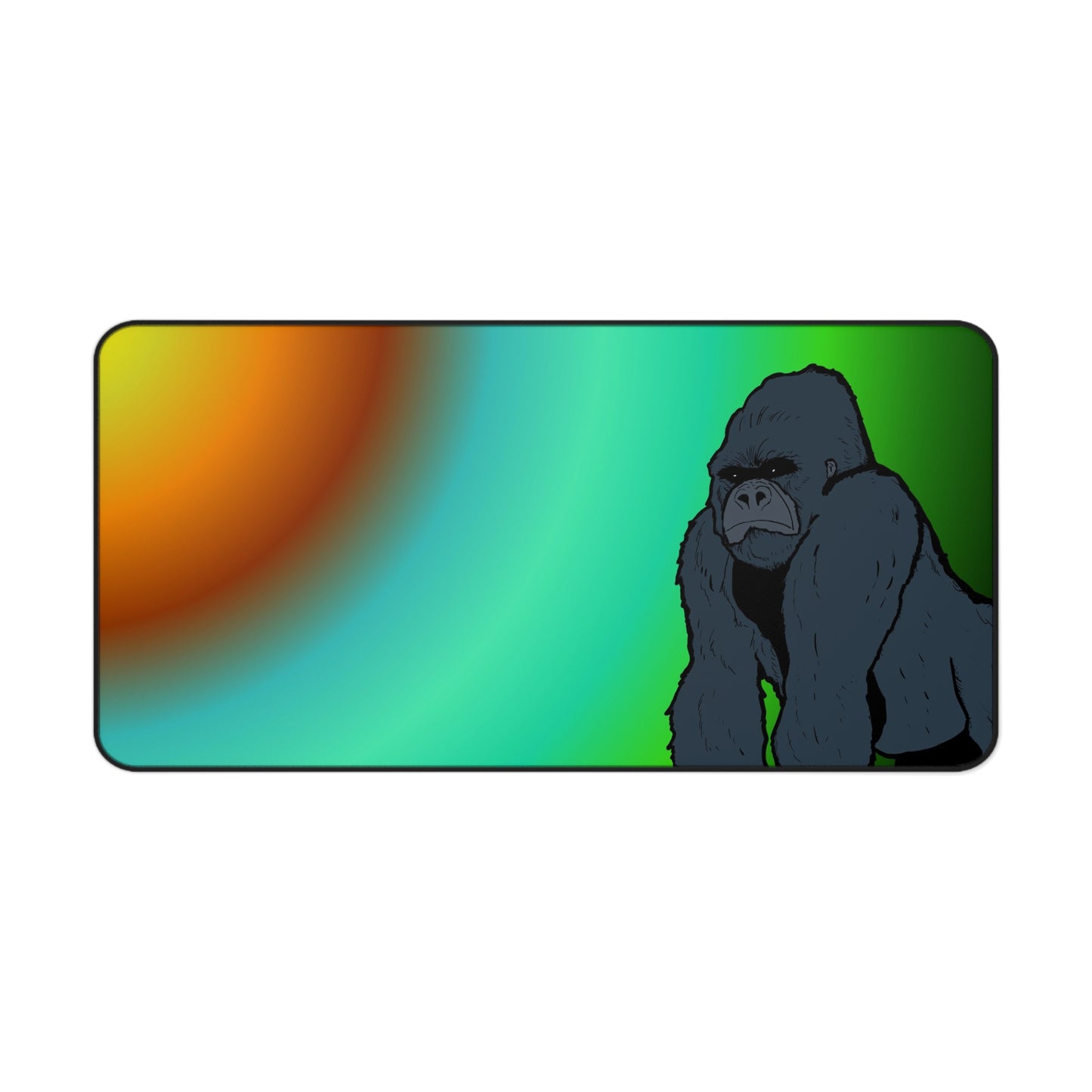 Gorilla Sunset Desk Mat — Vibrant Gradient Gaming & Office Mouse Pad