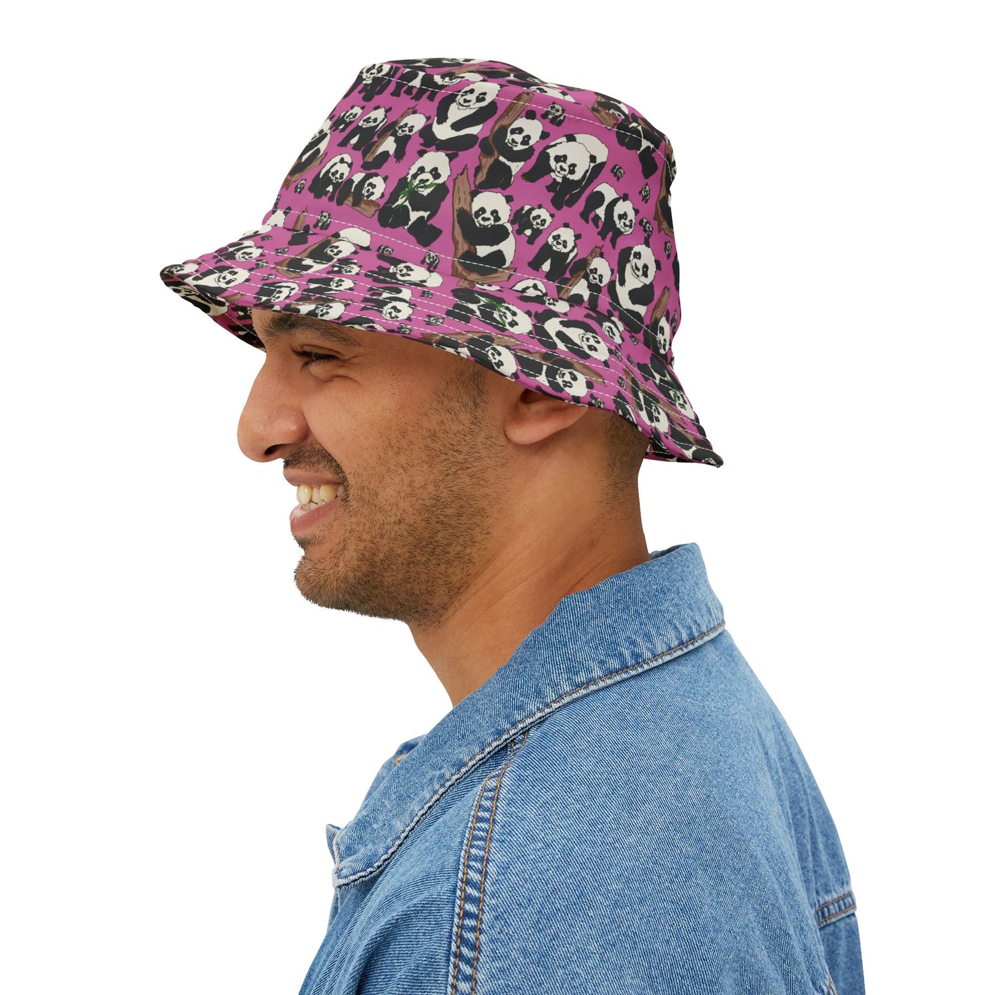 Panda Print Bucket Hat, Cute Summer Accessory, Trendy Outdoor Wear, Gift for Animal Lovers, Festival Style Hat, Beach Accessory