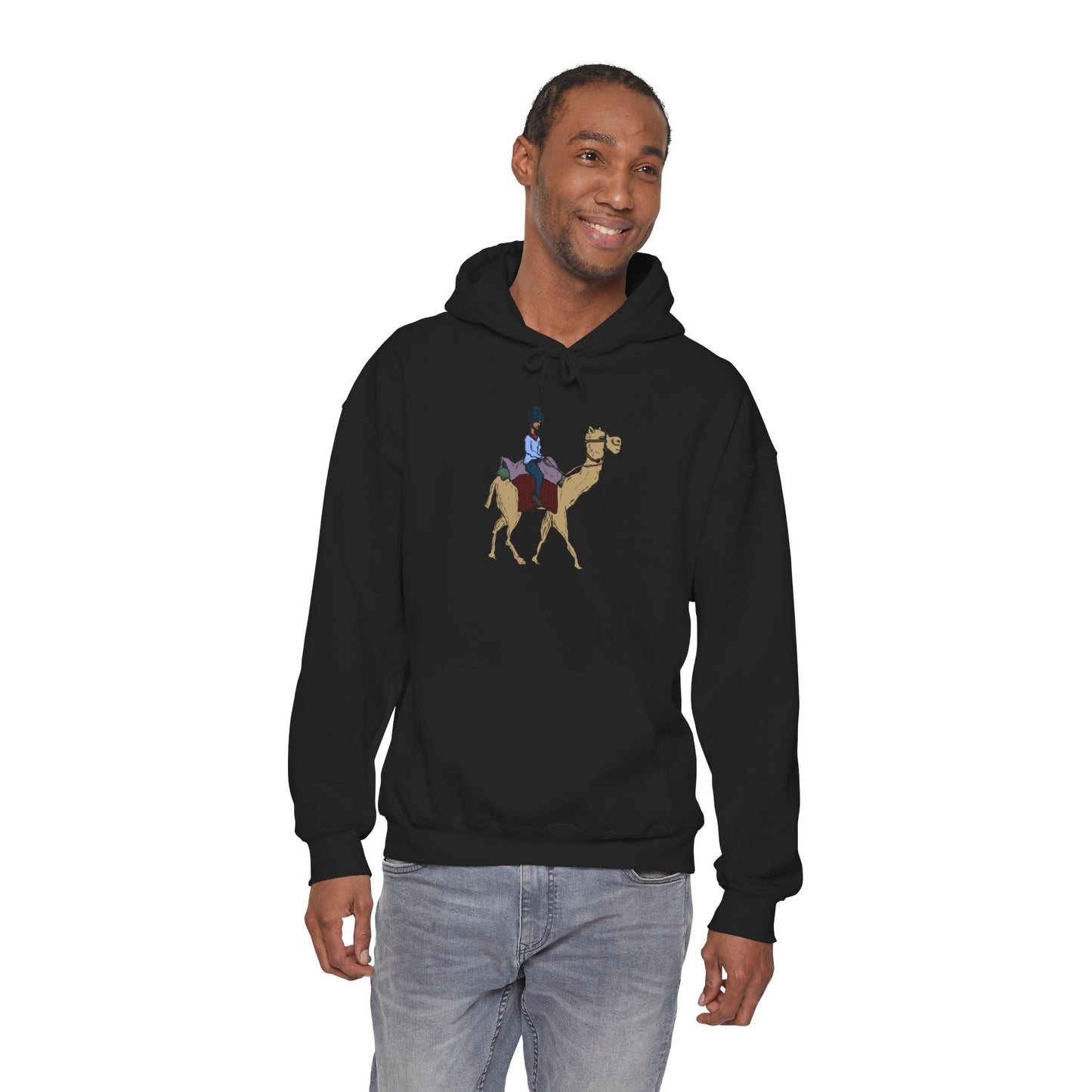 Camel Ride Hoodie, Cozy Unisex Pullover Sweatshirt, Fun Animal Lover Gift, Perfect for Travel & Adventure Enthusiasts
