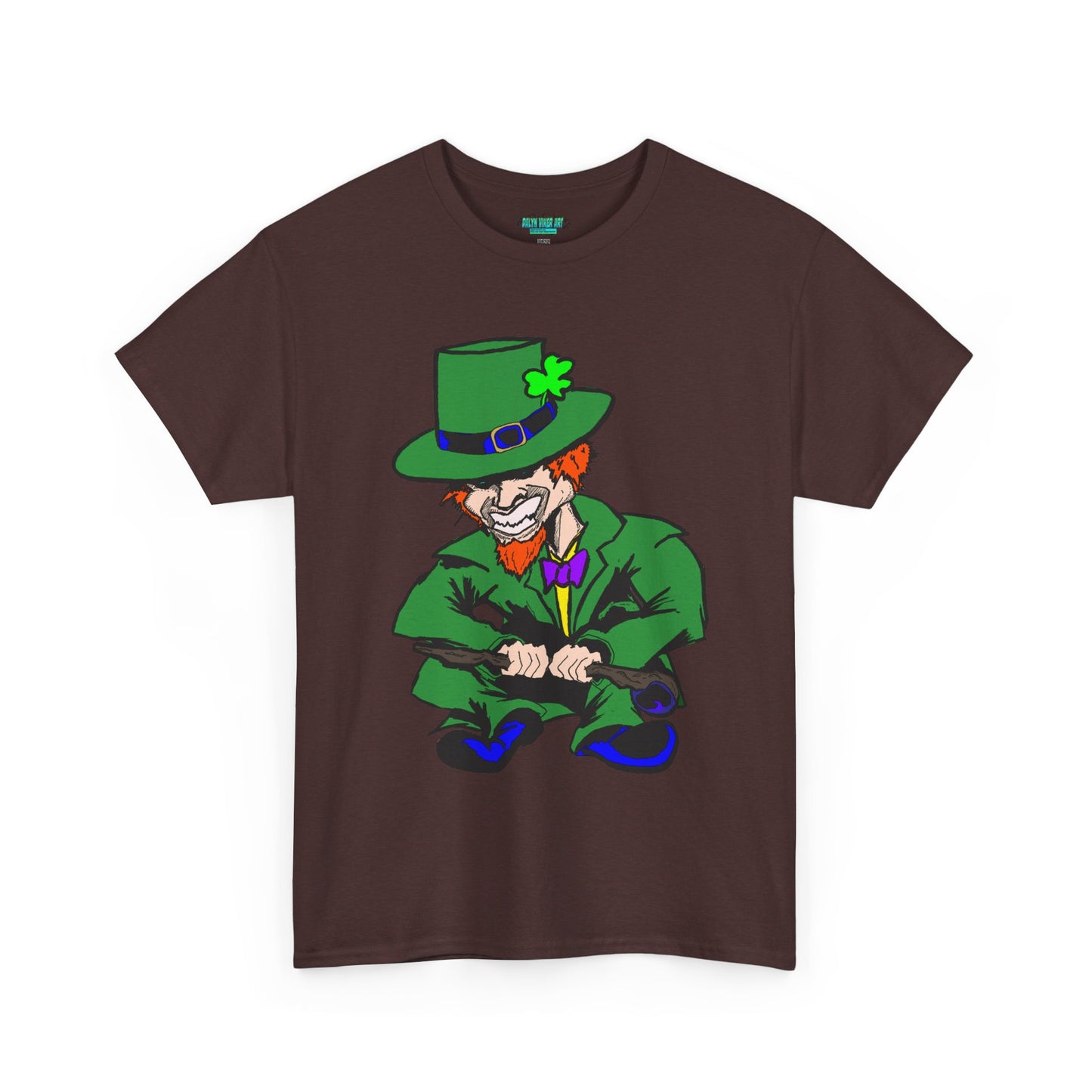 Funny Mischievious Leprechaun Saint Patrick's Day Unisex Heavy Cotton Tee - Leprechaun Design
