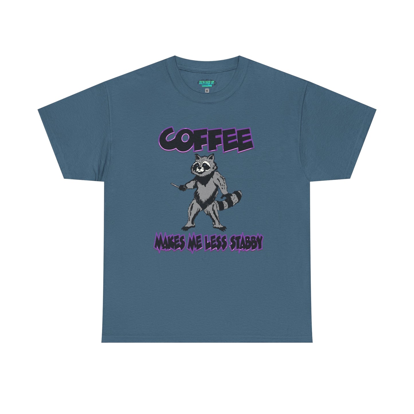 Funny Coffee Raccoon Unisex Heavy Cotton Tee