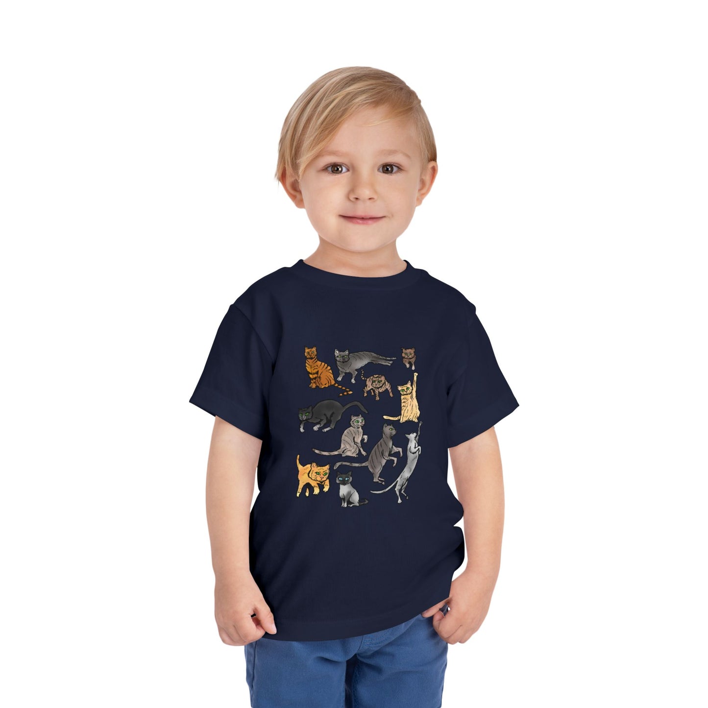 Toddler Tee — Playful Cat Pack Graphic Shirt for Kids