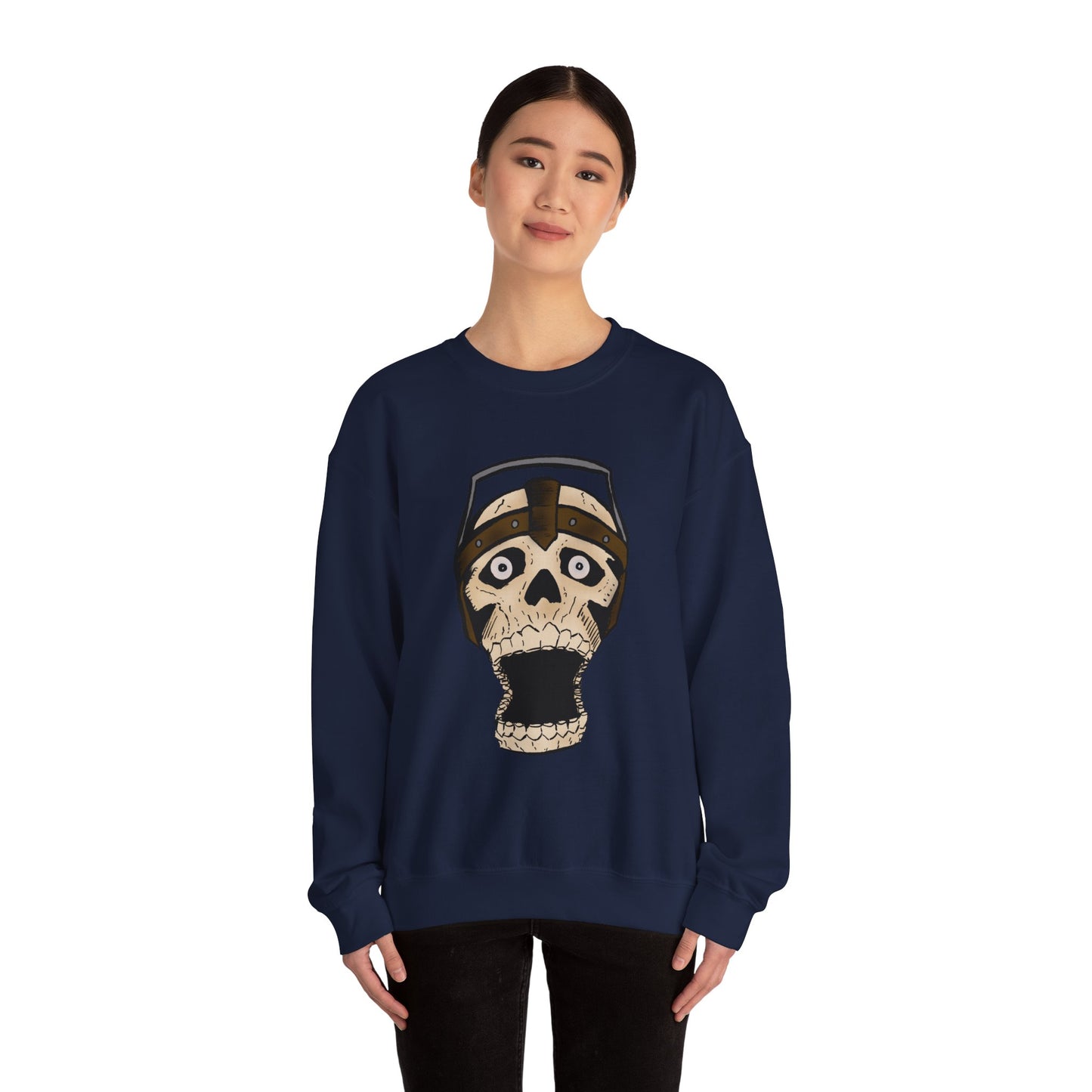 Screaming Skull Graphic Crewneck Sweatshirt - Unisex Heavy Blend