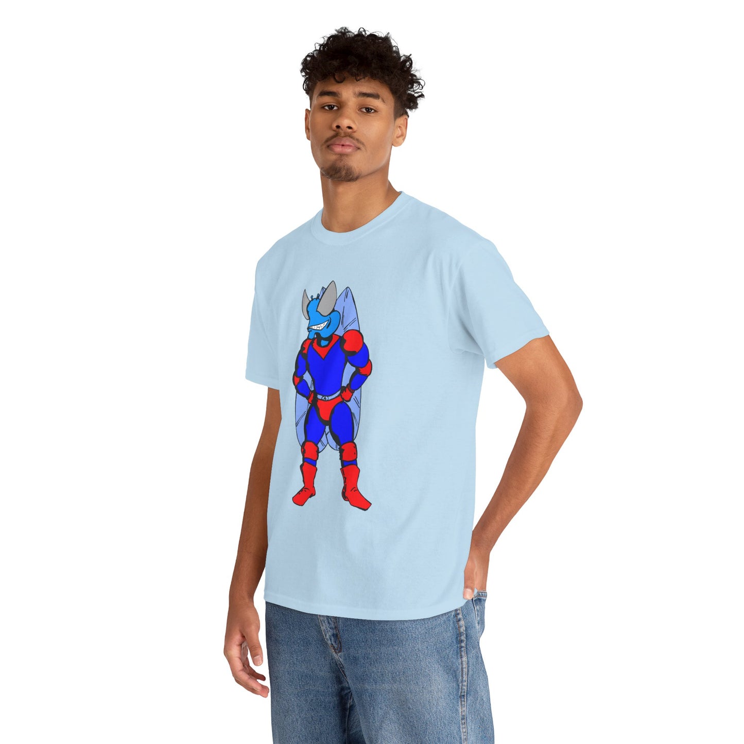 Astro-Fly Hero Graphic Tee - Blue & Red Superhero T-Shirt