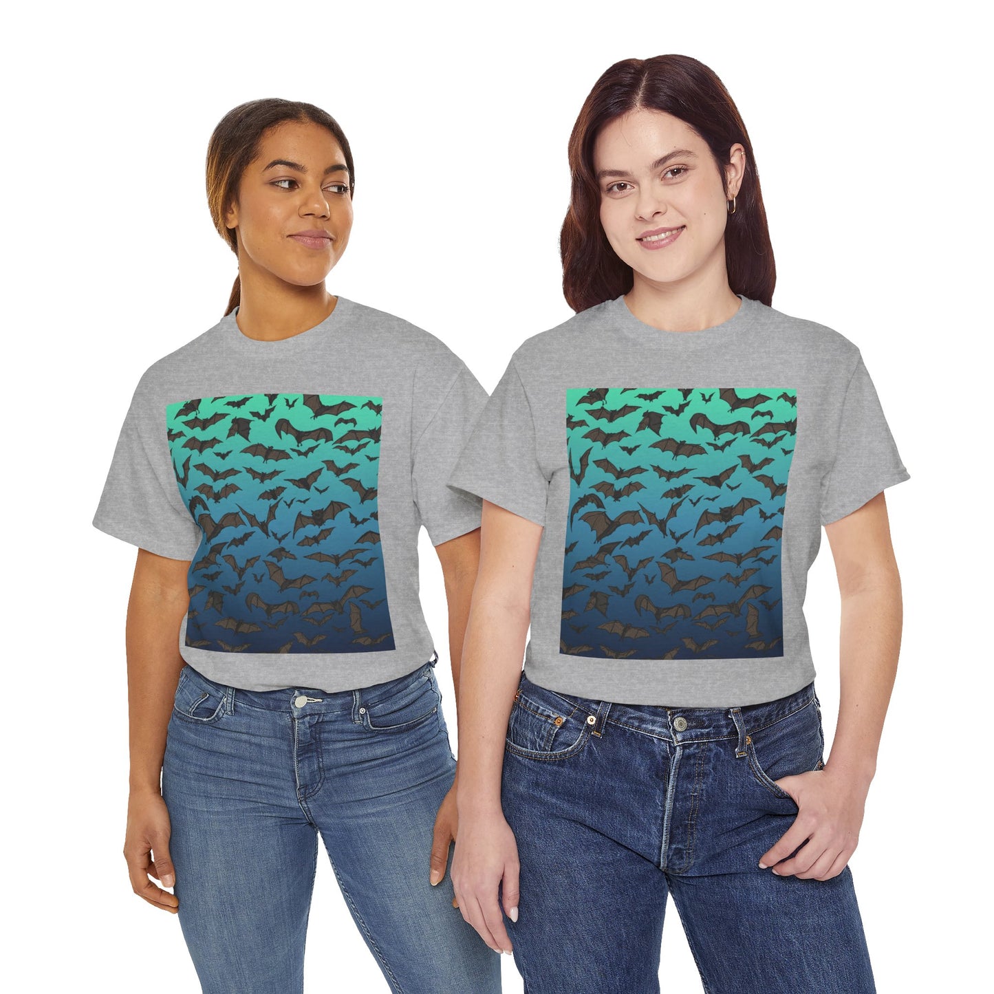 Bat Swarm Graphic Tee — Gradient Night Flight T-Shirt
