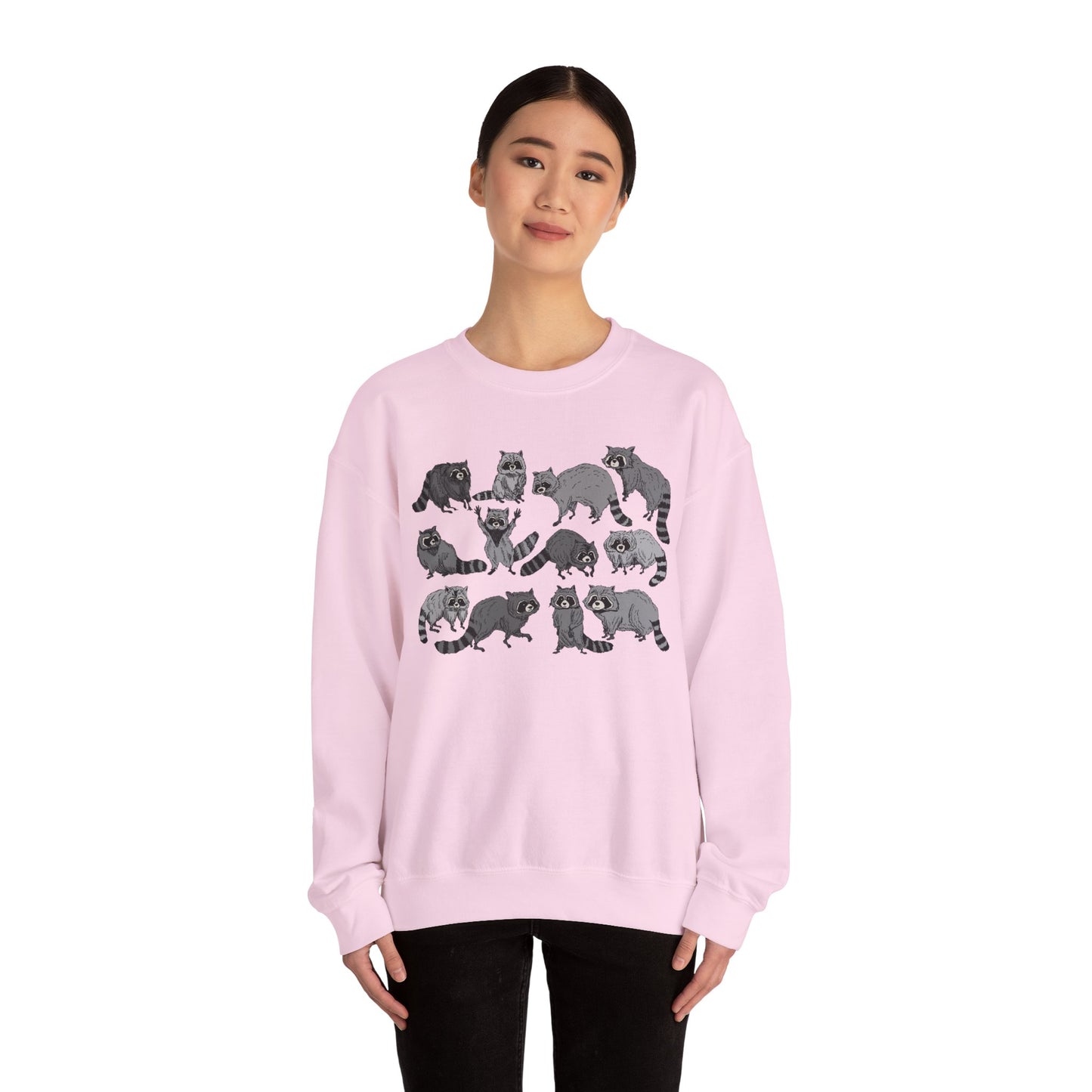 Playful Raccoon Crewneck Sweatshirt - Unisex Heavy Blend