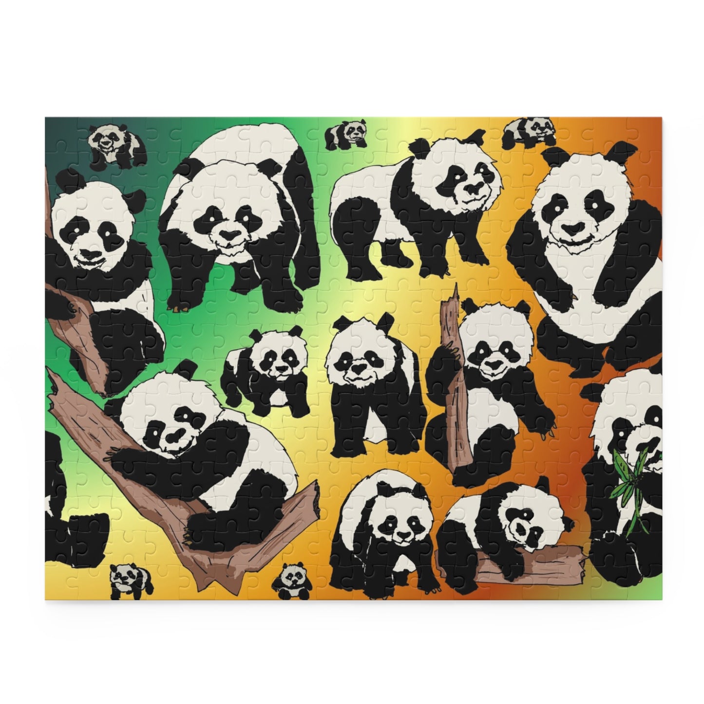 Panda Pattern Puzzle — 120/252/500-Piece Jigsaw with Cute Panda Illustrations