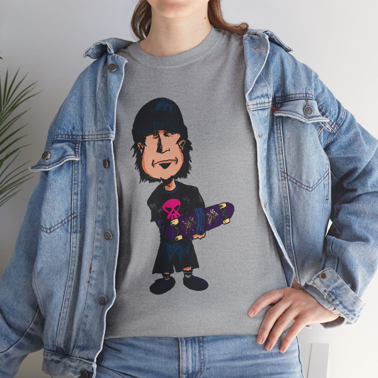 Rude Skater Dude - Skate Punk - Skater Kid Cartoon T‑Shirt — Cute Skateboarder Graphic Tee