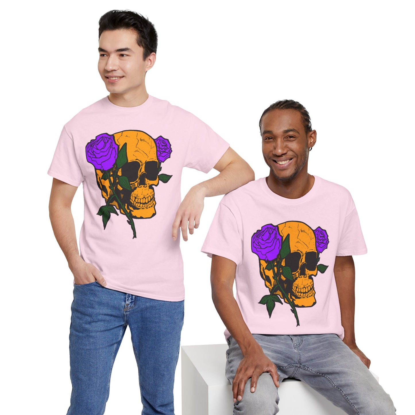Skull and Roses Unisex Tee, Gothic Aesthetic Shirt, Vintage Graphic T-Shirt, Streetwear Essentials, Edgy Casual Wear