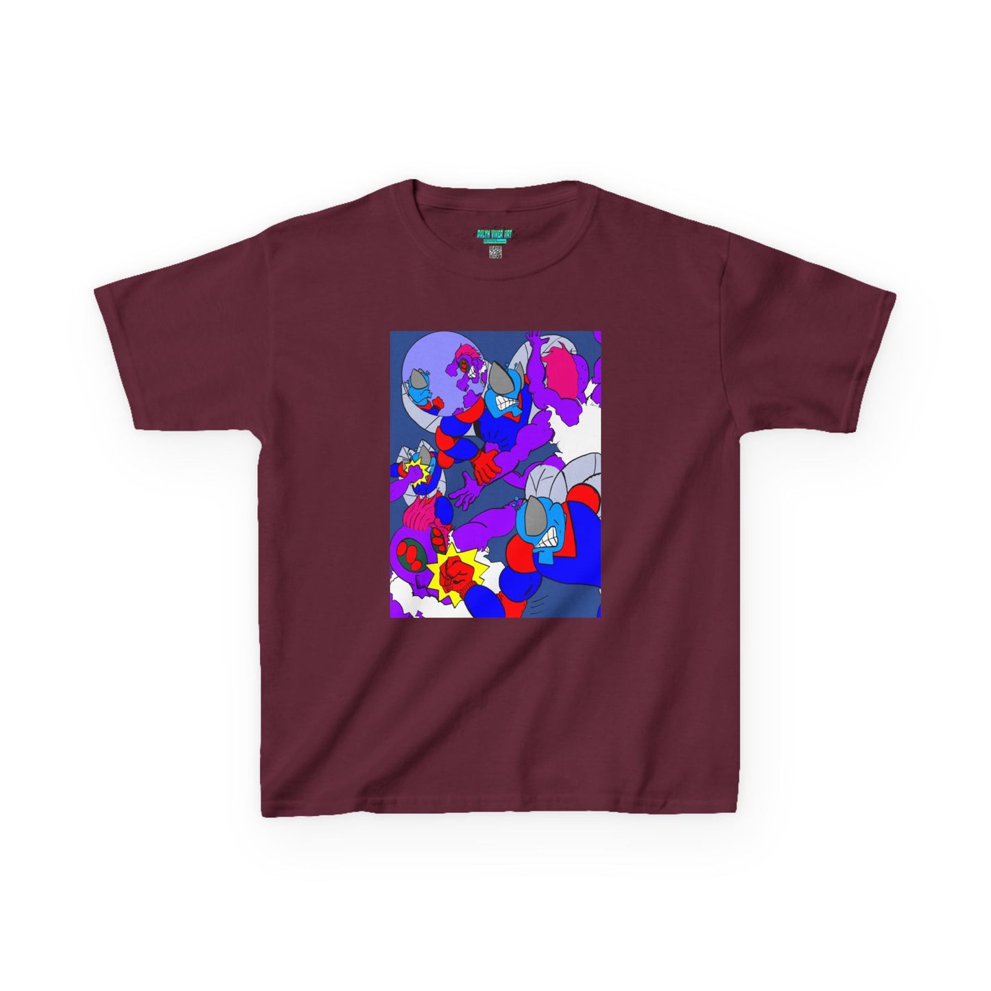 The Astounding Astro-Fly vs The Spiders! Colorful Cartoon Kids Heavy Cotton™ Tee - Fun & Playful Design