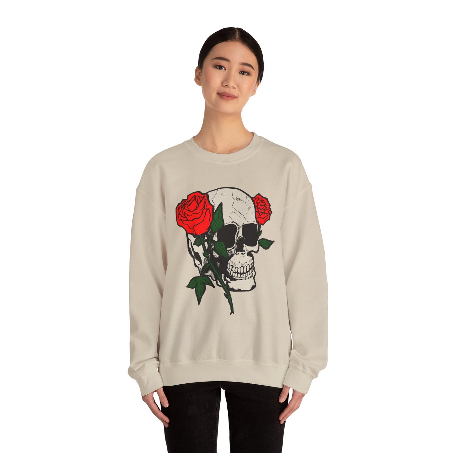 Skull and Roses Crewneck Sweatshirt