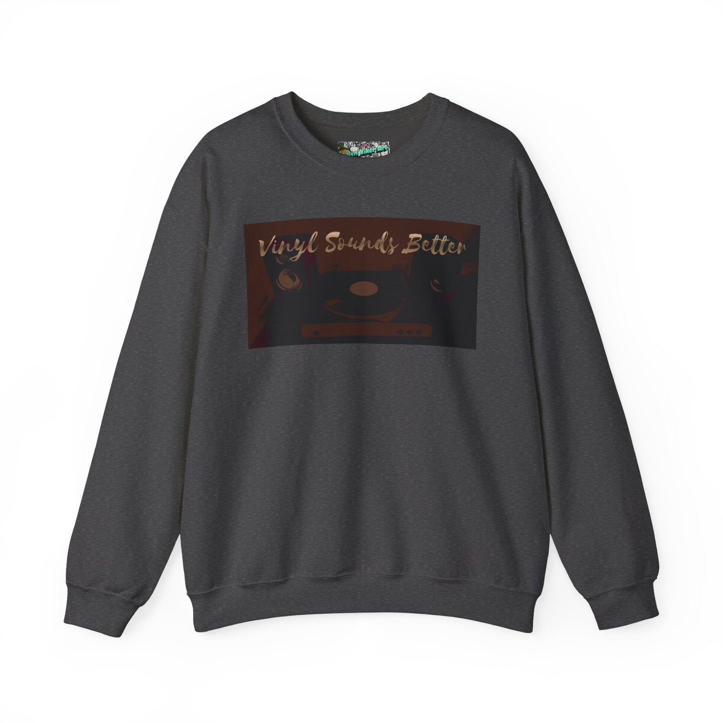 Crewneck Sweatshirt — "Vinyl Sounds Better" Retro Record Graphic