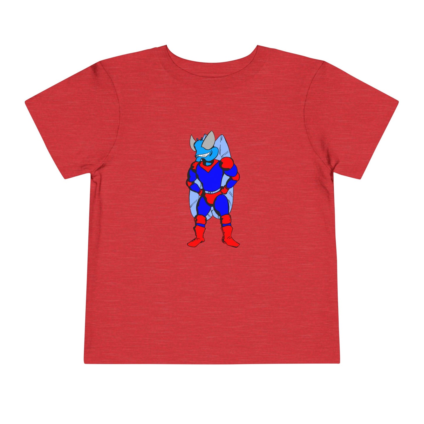 Astro-Fly Toddler Tee — Brave Blue Superhero Bug Graphic
