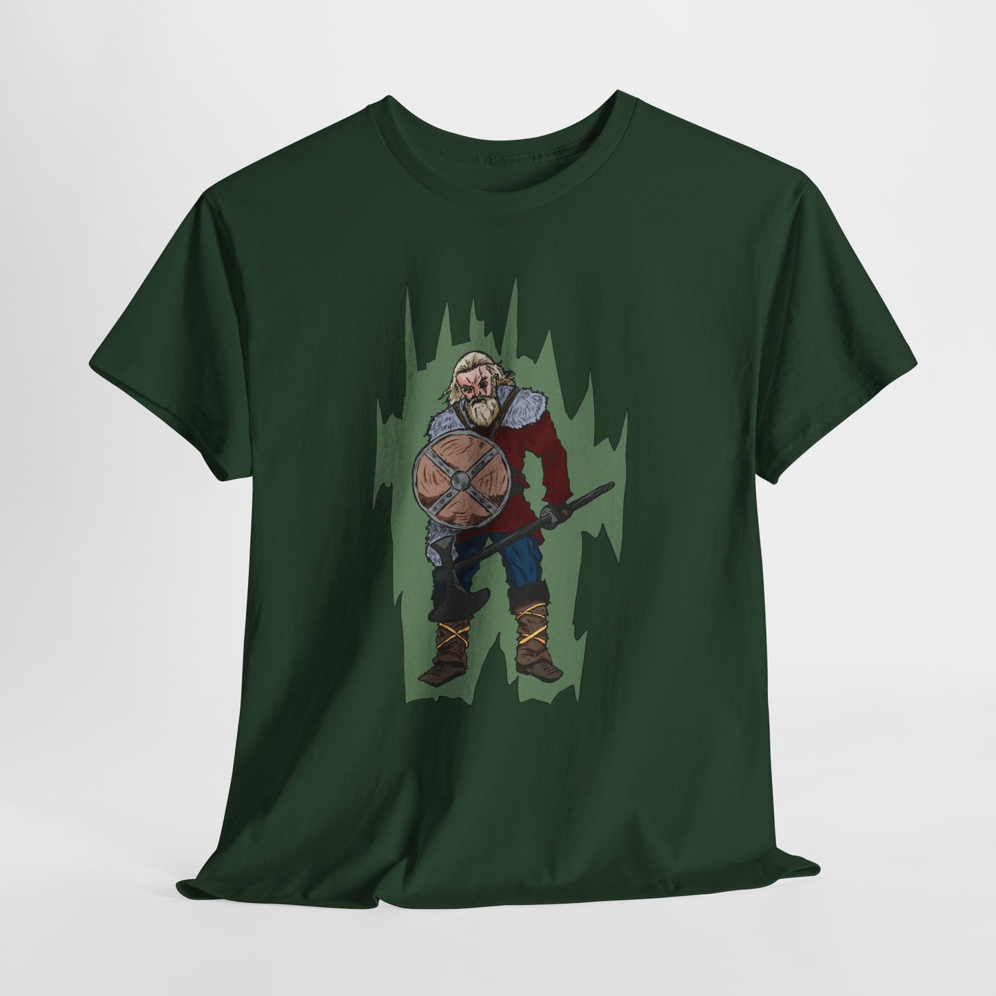 Epic Warrior Graphic Tee, Unisex Heavy Cotton Shirt, Casual Wear, Gamer Gift, Medieval Art Clothing, Battle Theme Fashion