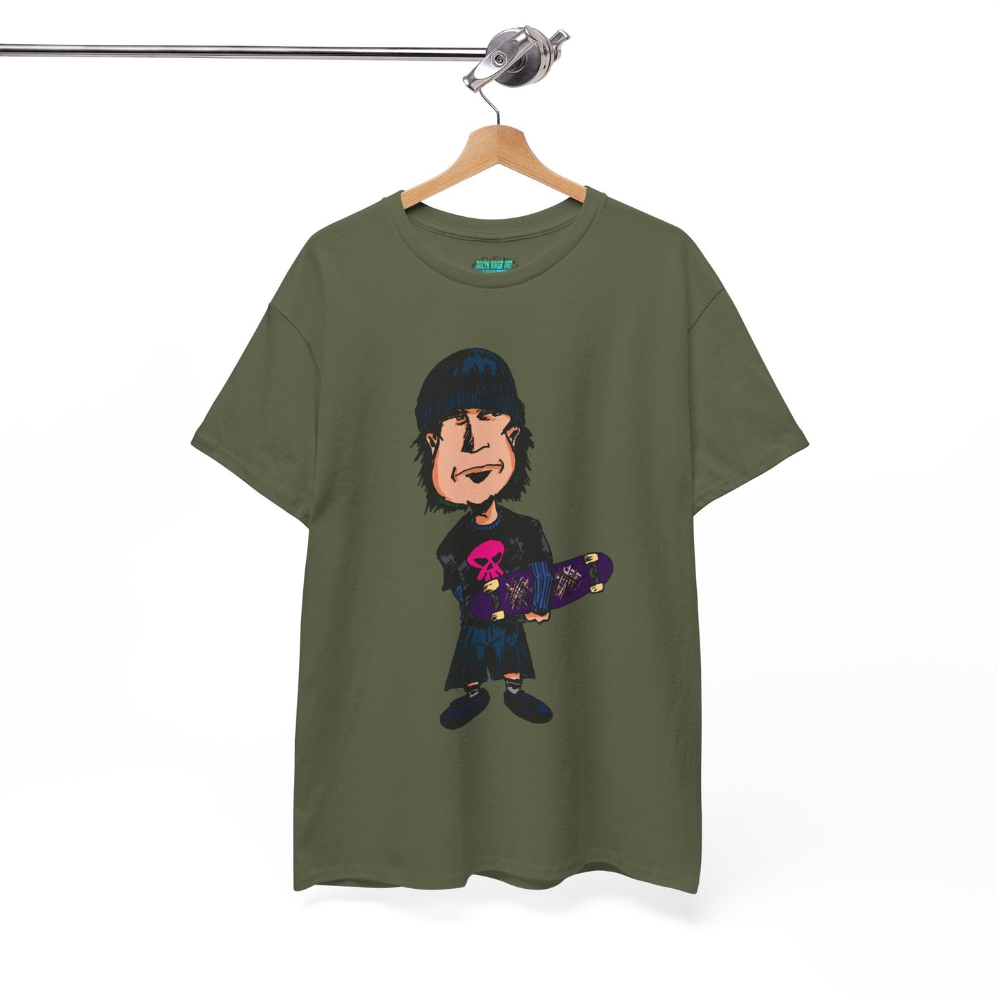 Rude Skater Dude - Skate Punk - Skater Kid Cartoon T‑Shirt — Cute Skateboarder Graphic Tee