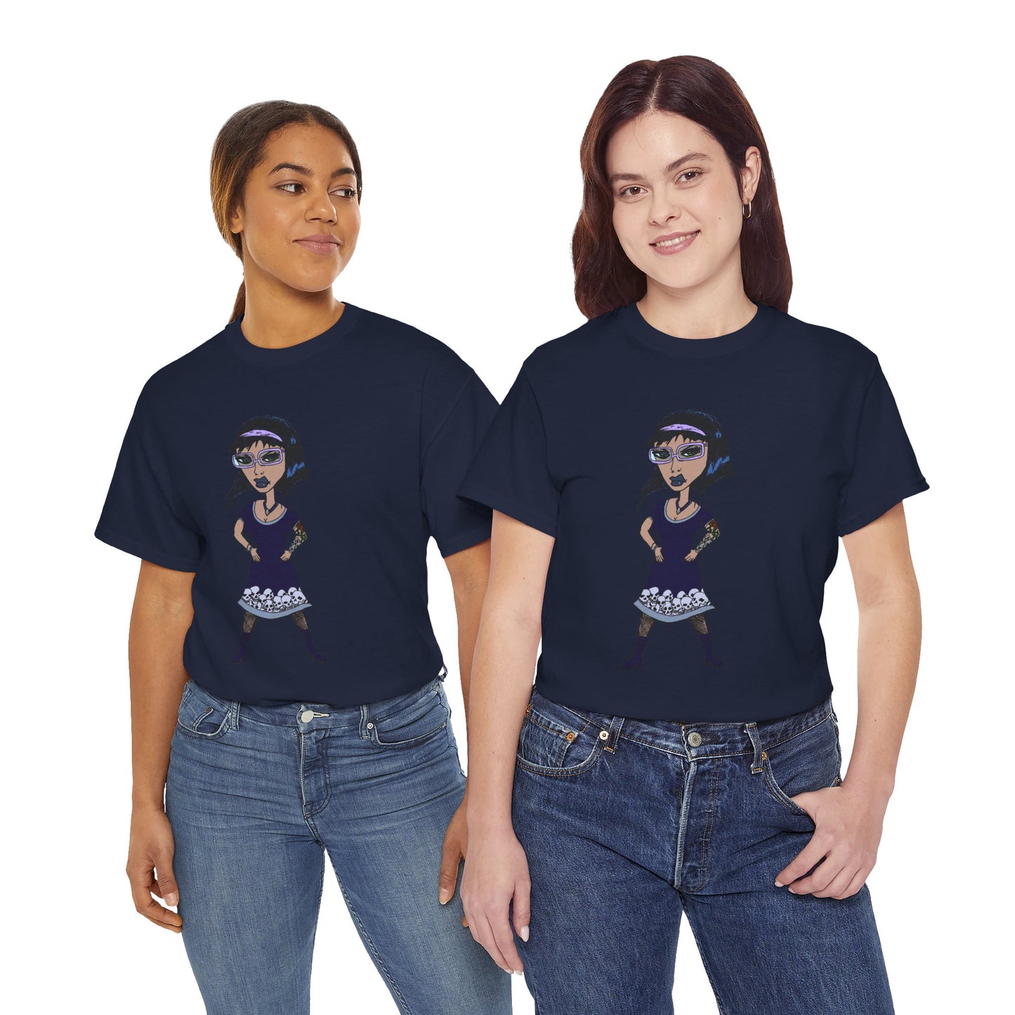 Gothic Doll T-Shirt — Retro Vampire Girl Graphic Tee