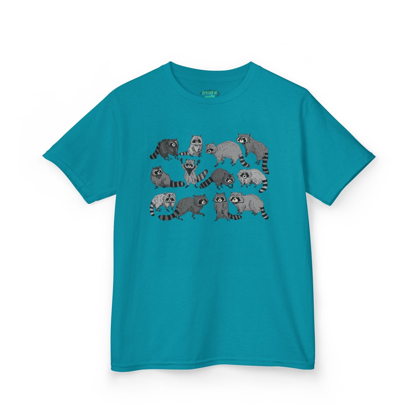 Cute Raccoons Pattern Kids Tee, Animal Lover Gift, Funny Raccoon Shirt, Children's Apparel, Birthday Outfit, Pet Lover Tee