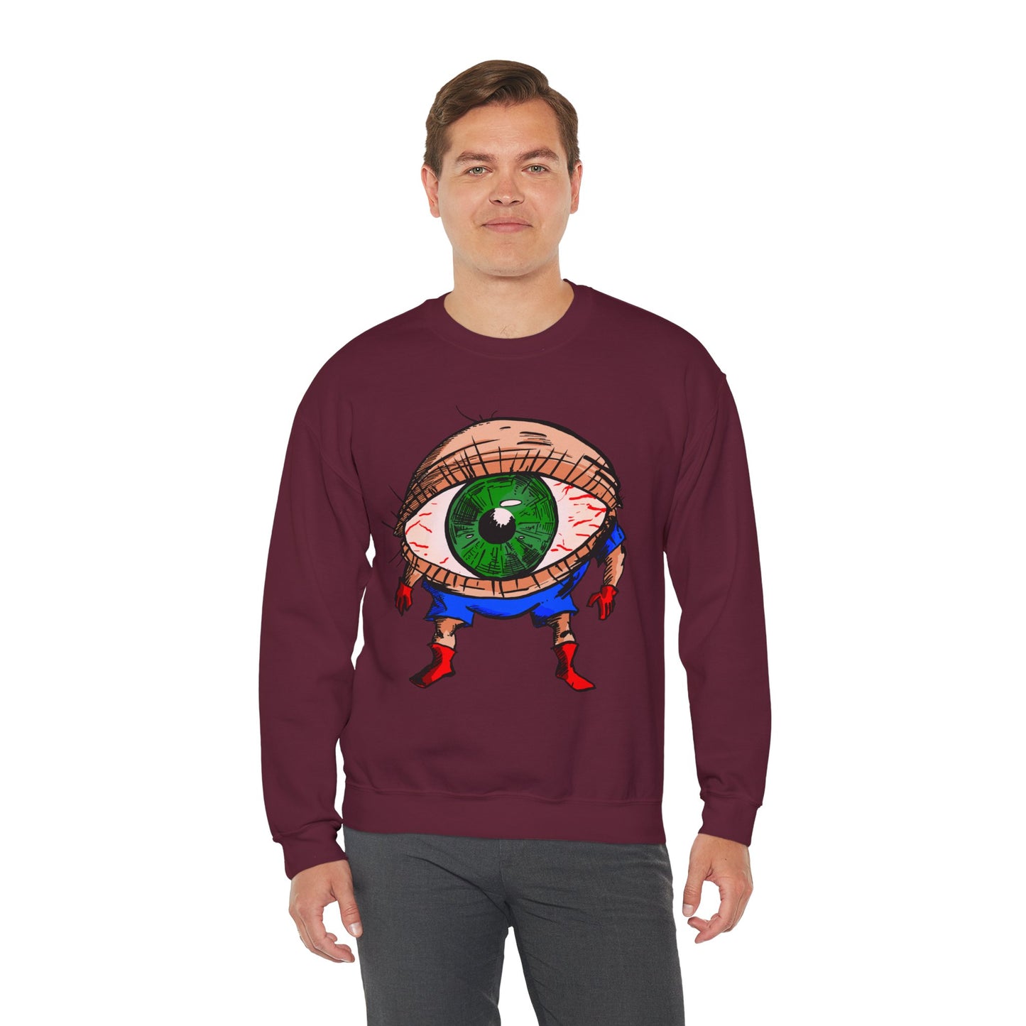 Terrif-EYE-ing Unique Cartoon Eye Sweatshirt - Unisex Heavy Blend™