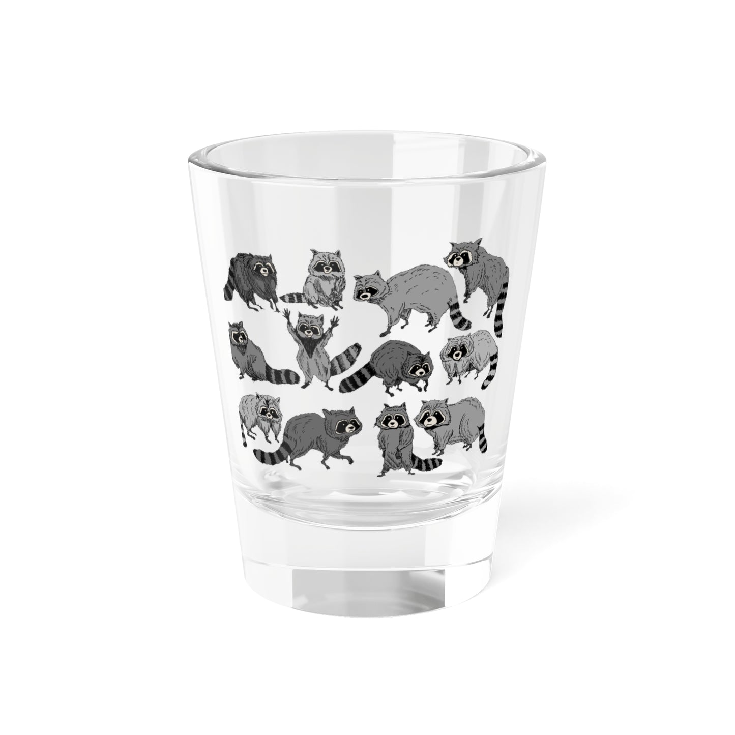 Humorous Raccoon Shot Glass - Fun 1.5oz Drinkware for Animal Lovers